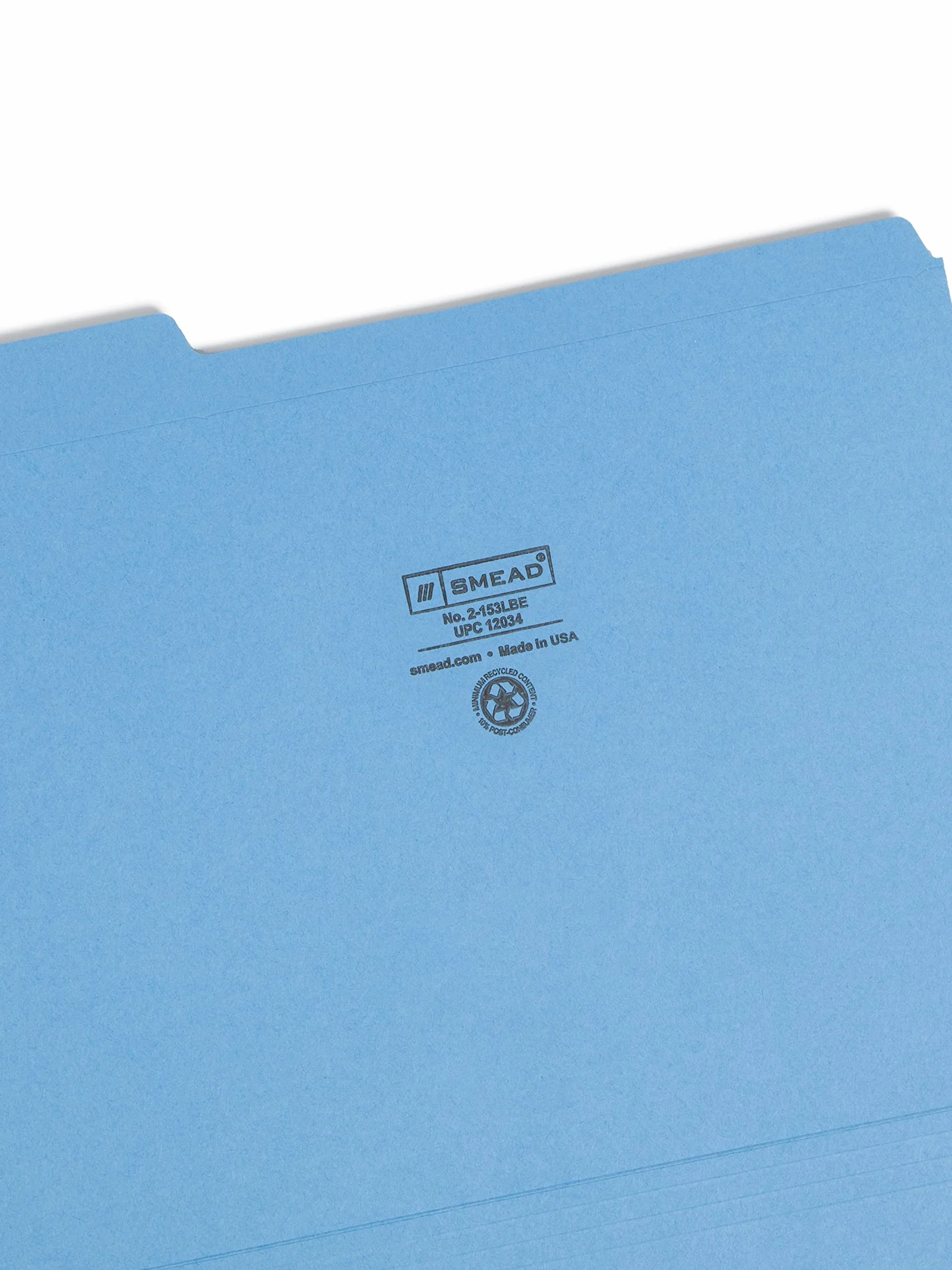 Smead Colored Folders Reinforced Tab Letter Blue Plastica Blu cartella
