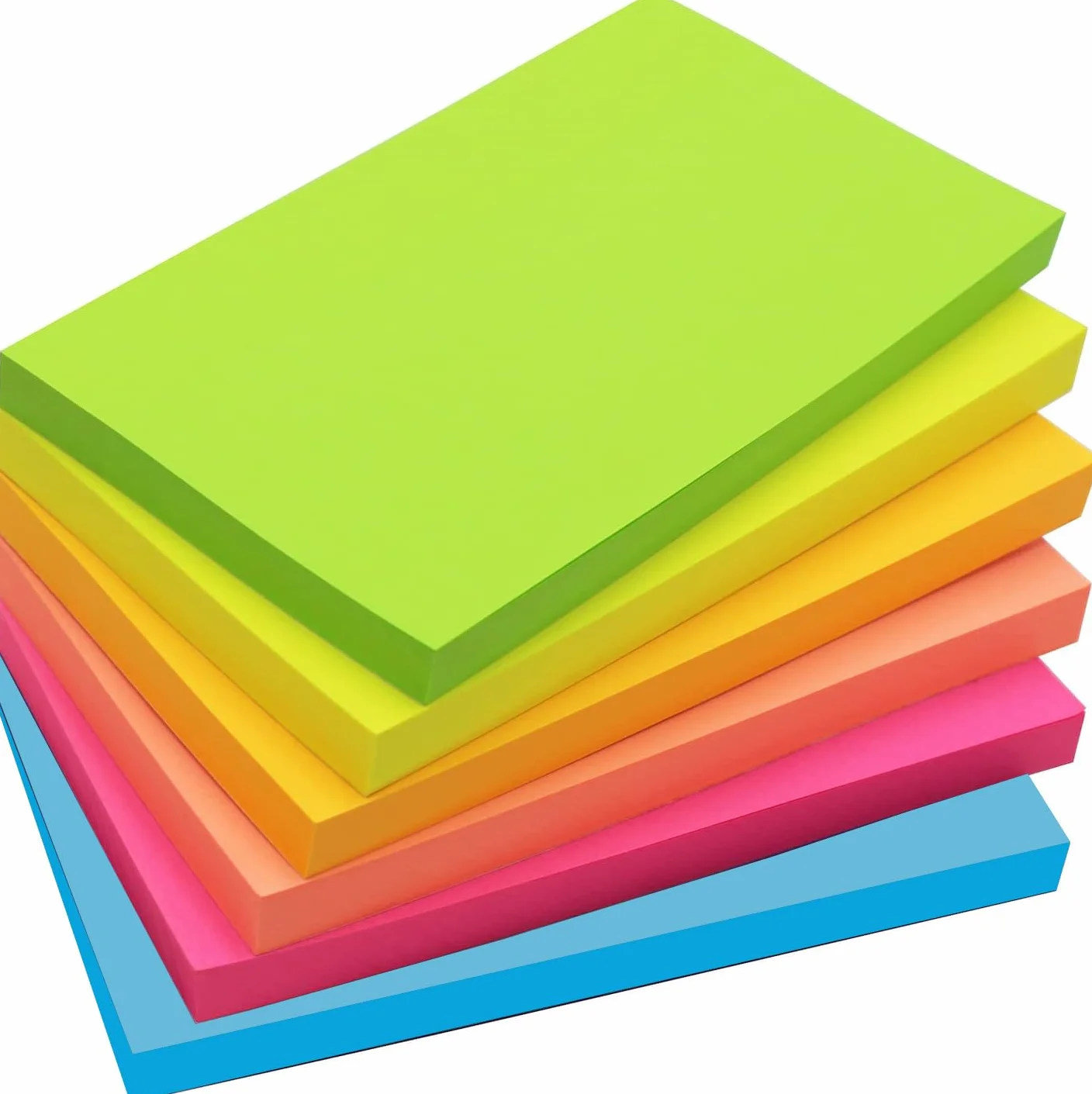 Note Adesive Grandi 76x127 mm 6 Colori Brillanti 80 fogli/pad Self-Stick Pads