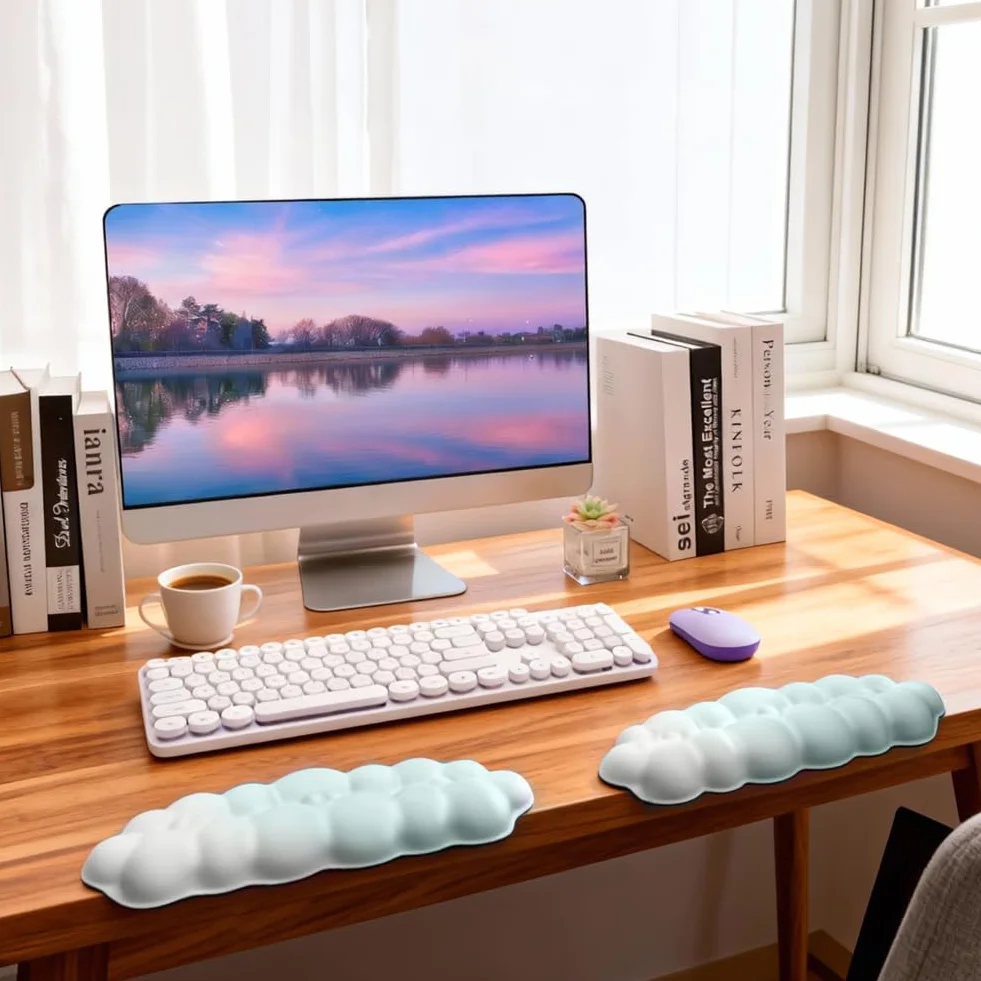Tastiera a forma di L con poggiapolsi ergonomico per PC gaming e computer