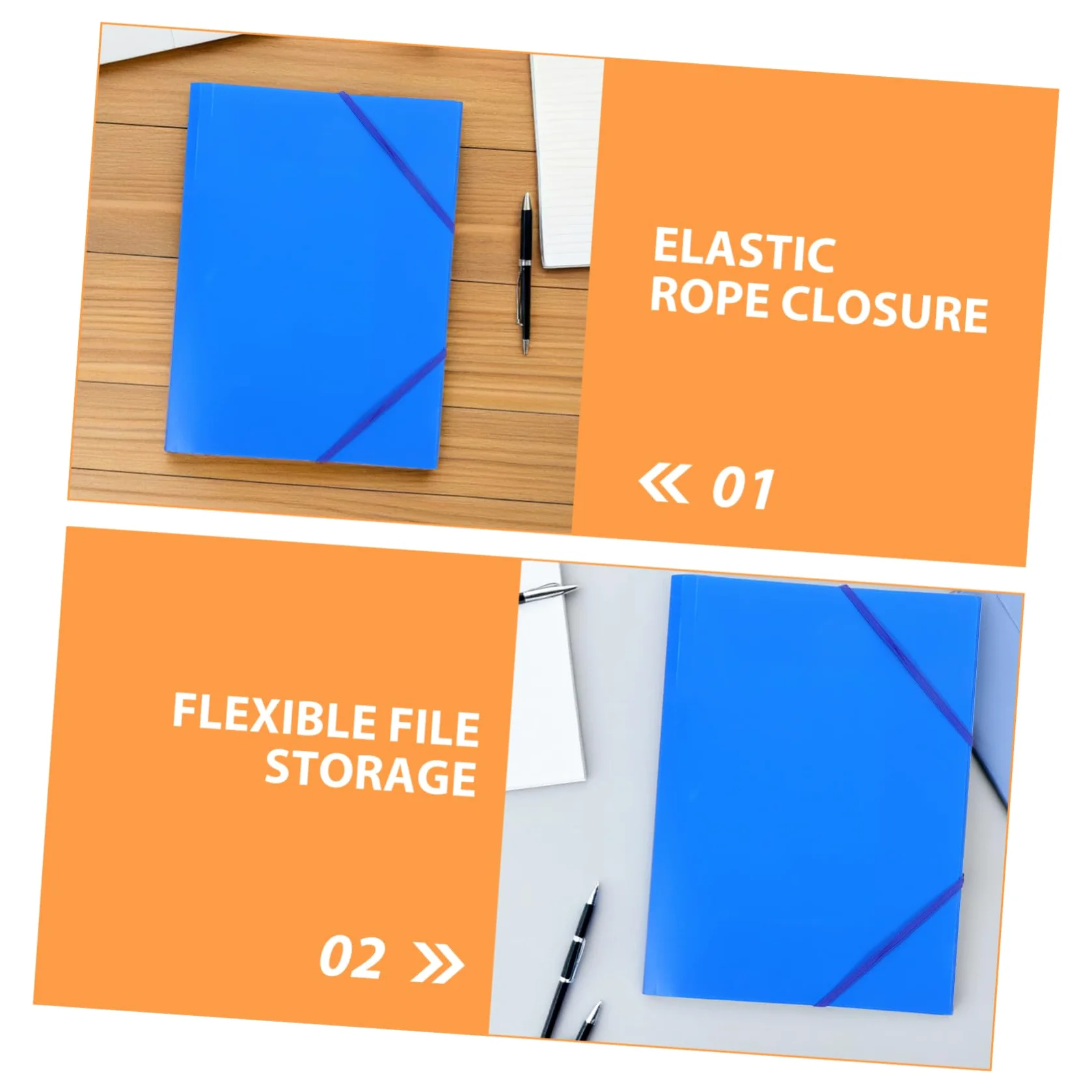 Cartella Portadocumenti A4 con Elastico 10 Pezzi Organizer File in Plastica Resistente per Ufficio Scuola e Viaggio Cartellina Portatile per Documenti con Chiusura a Corda
