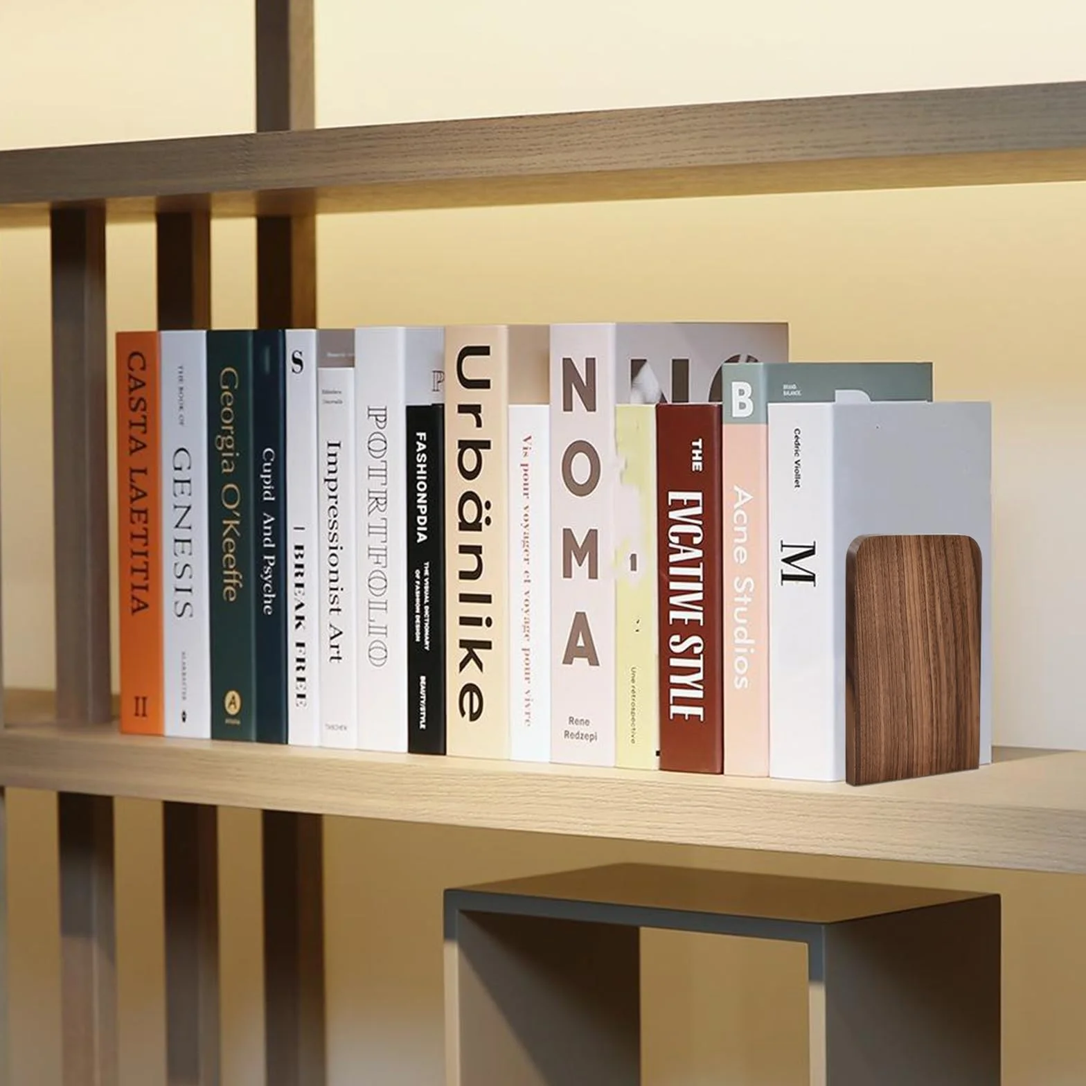 Fermalibri in Legno di Noce Nero 17x12cm, Organizer Portaoggetti per Casa e Ufficio, Supporto per Libri