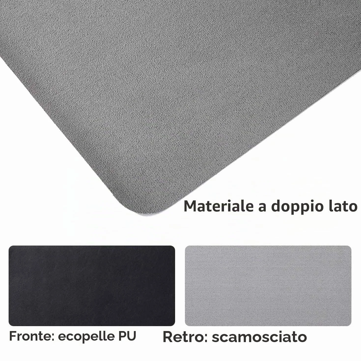 Sottomano da Ufficio Tappetino da Tavolo Pelle PU Impermeabile Antiscivolo 90 x 43 cm