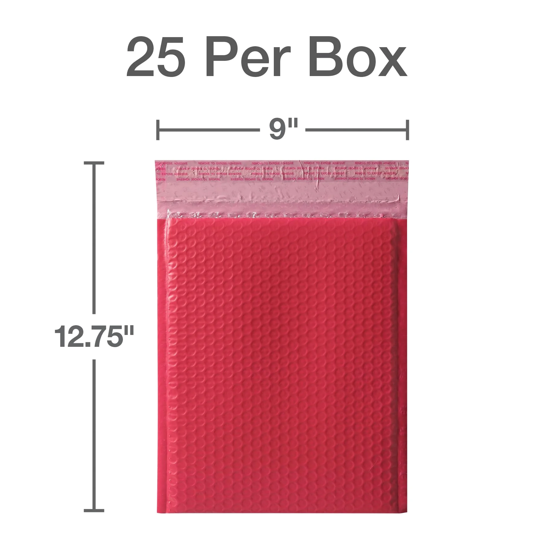 Quality Park Bubble Mailers, 8,25 x 11 buste di spedizione, resistenti all'acqua in poliestere rosso buste imbottite, chiusura a strisce Redi, 25/scatola (QUA85869)