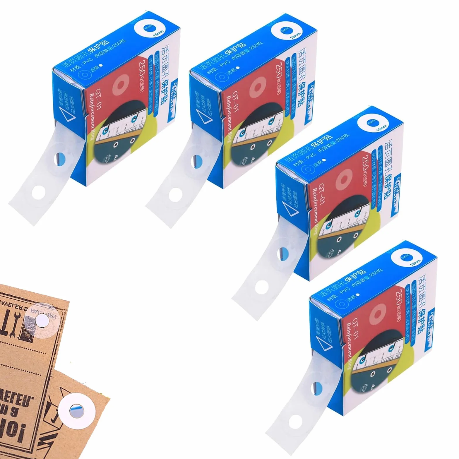 Etichette Rinforzo Fori Anelli Autoadesiva 15mm 6mm Salvabuchi per Ufficio