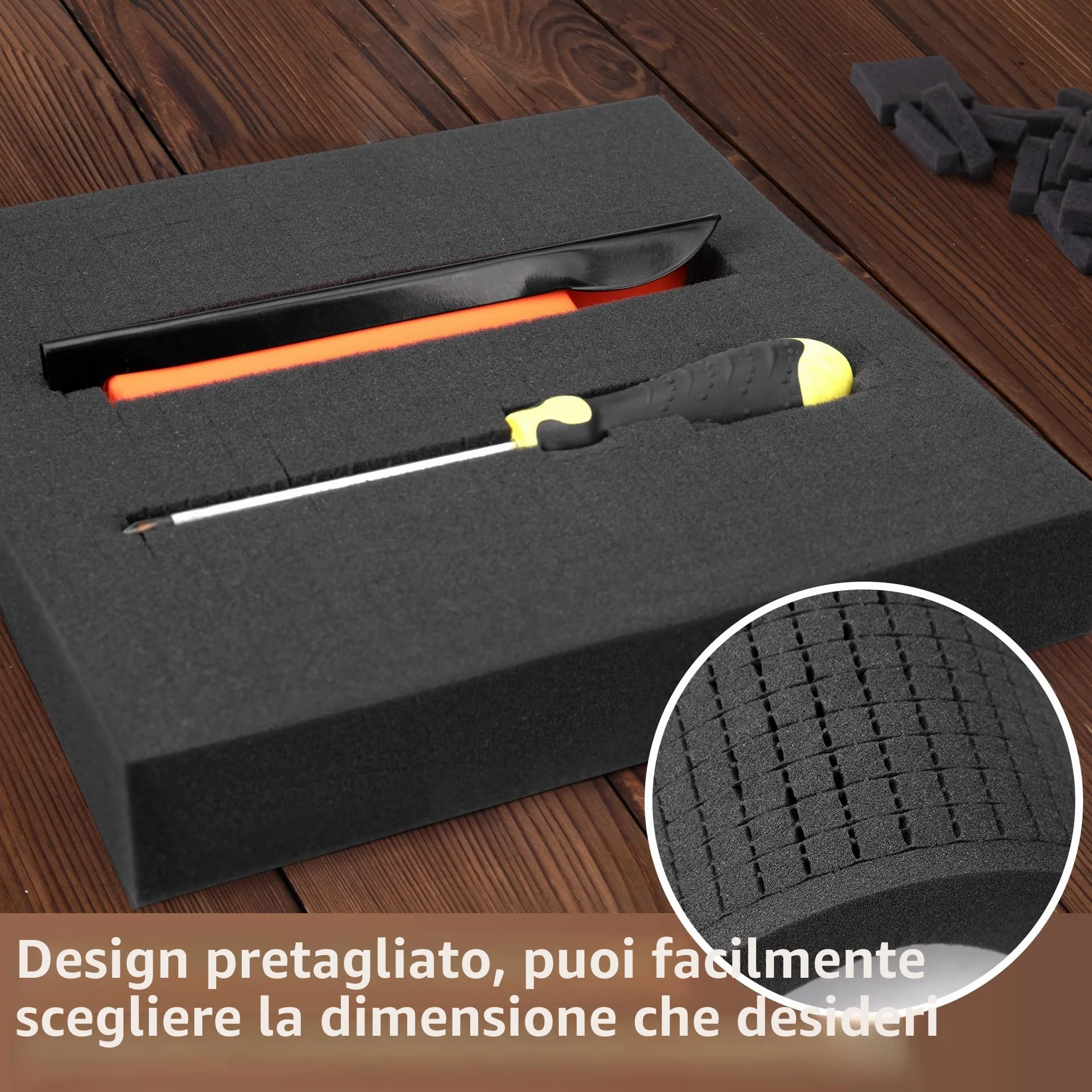4 Pezzi Poliuretano espanso,Inserto in schiuma pretagliato, Imbottitura a dadi in schiuma 400 x 300 x 50 mm valigetta per fotocamera, inserto per valigia, miniature, attrezzi