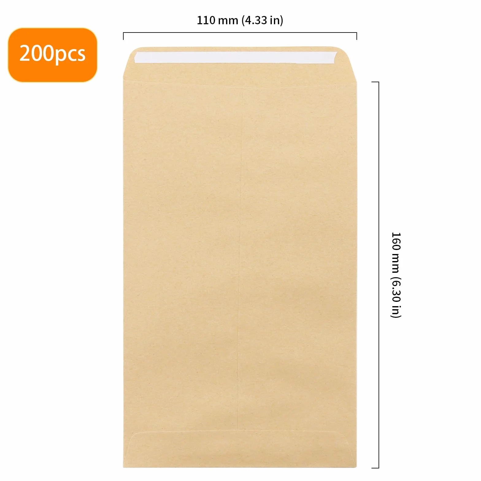 Buste Marroni Piccole Autoadesive Carta Kraft 16x11 cm 200 Pezzi