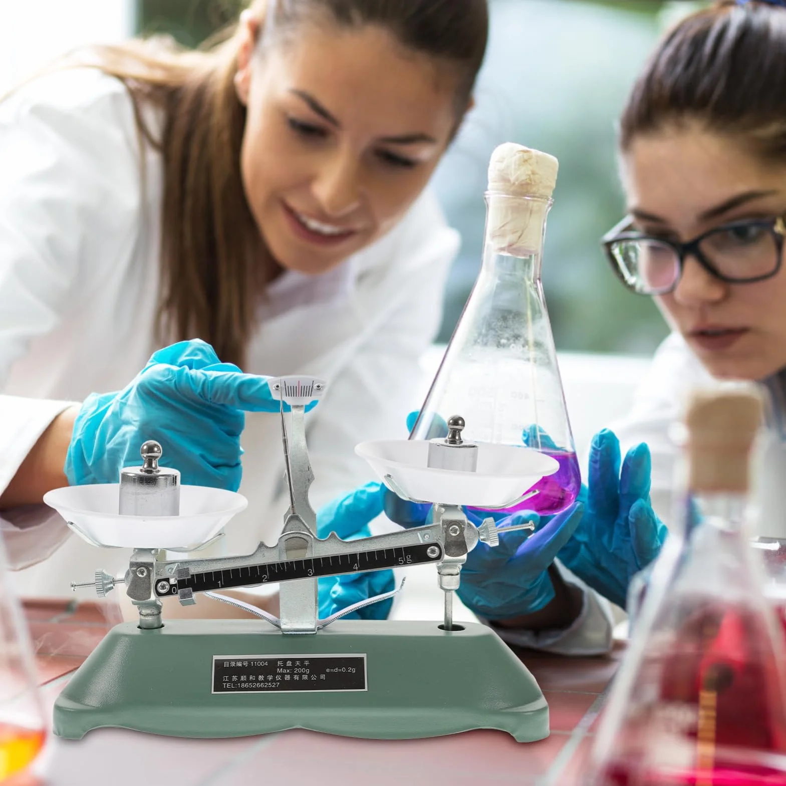 Strumento di Misura da Laboratorio con Tre Bracci Strumento Didattico Facile da Usare con Massine e Pinzette Visualizzazione Comoda per Insegnamento e Laboratorio