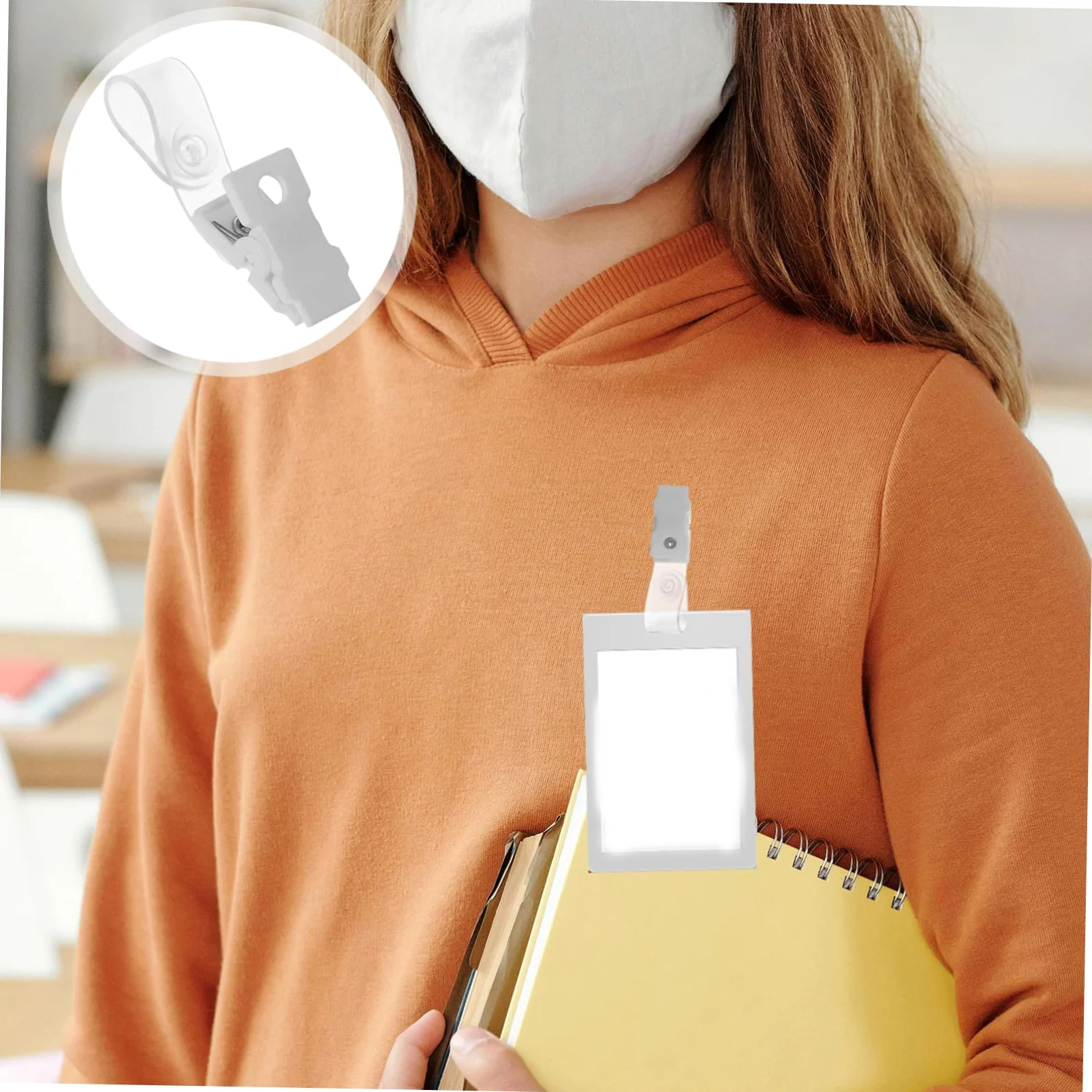 SOIMISS Clip per Badge Resistente e Facile da Trasportare in Bianco con Design Semplice Confezione da 100 Pezzi per Porta Pass da Collo e Distintivi