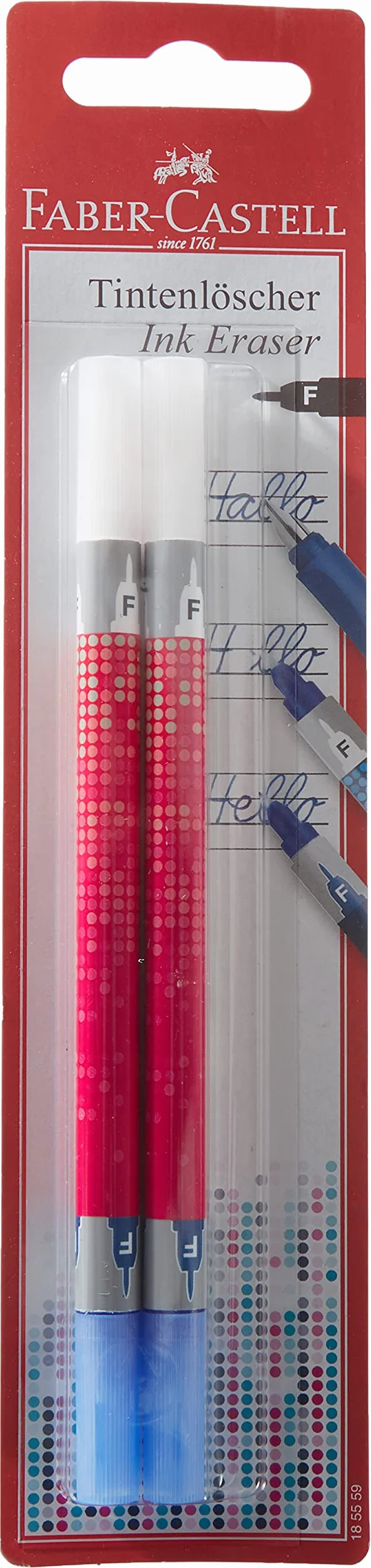 Faber-Castell Gomma per inchiostro punta correzione F 2 pezzi assortiti