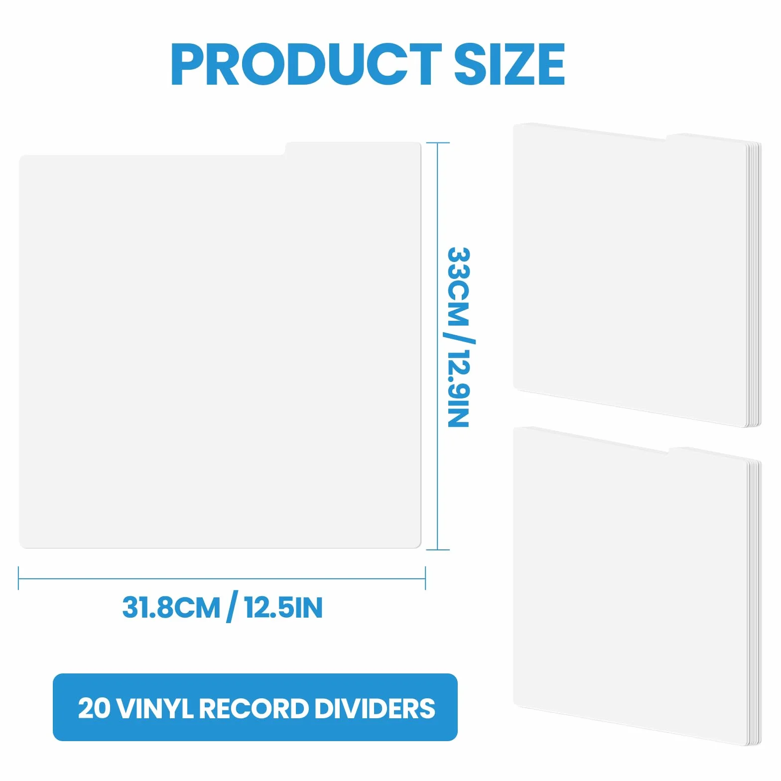 Dividers - Dividers per dischi in vinile, 31,5 x 345 cm, adatto per gli amanti dei dischi in vinile, 33 Giri/min LPs progetti fai da te