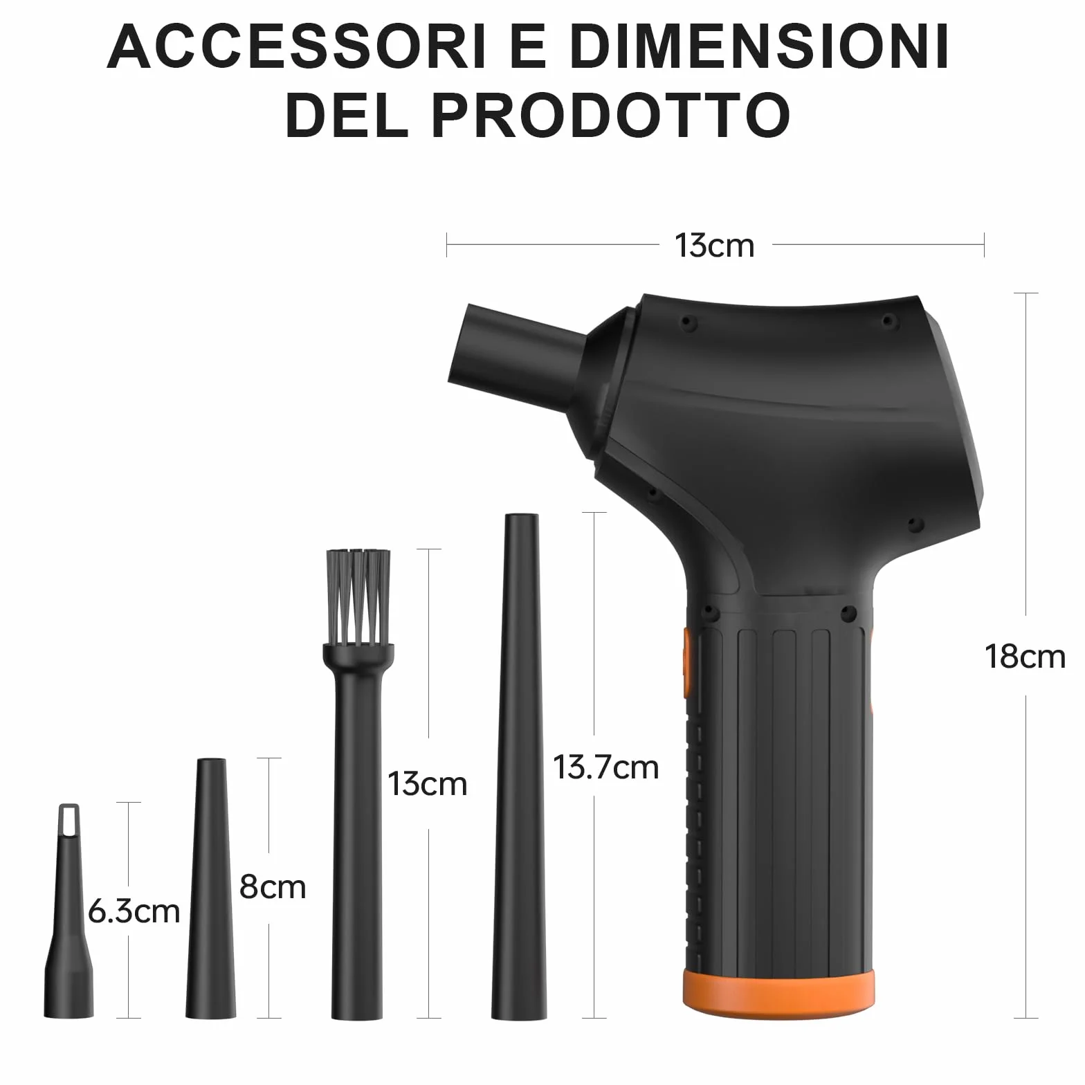 Spolverino ad aria compressa, pulitore soffiatore portatile a 3 Velocità per PC, Air Duster ricaricabile senza fili per laptop, tastiera, Alternativa Allo Bomboletta Aria Compressa Spray