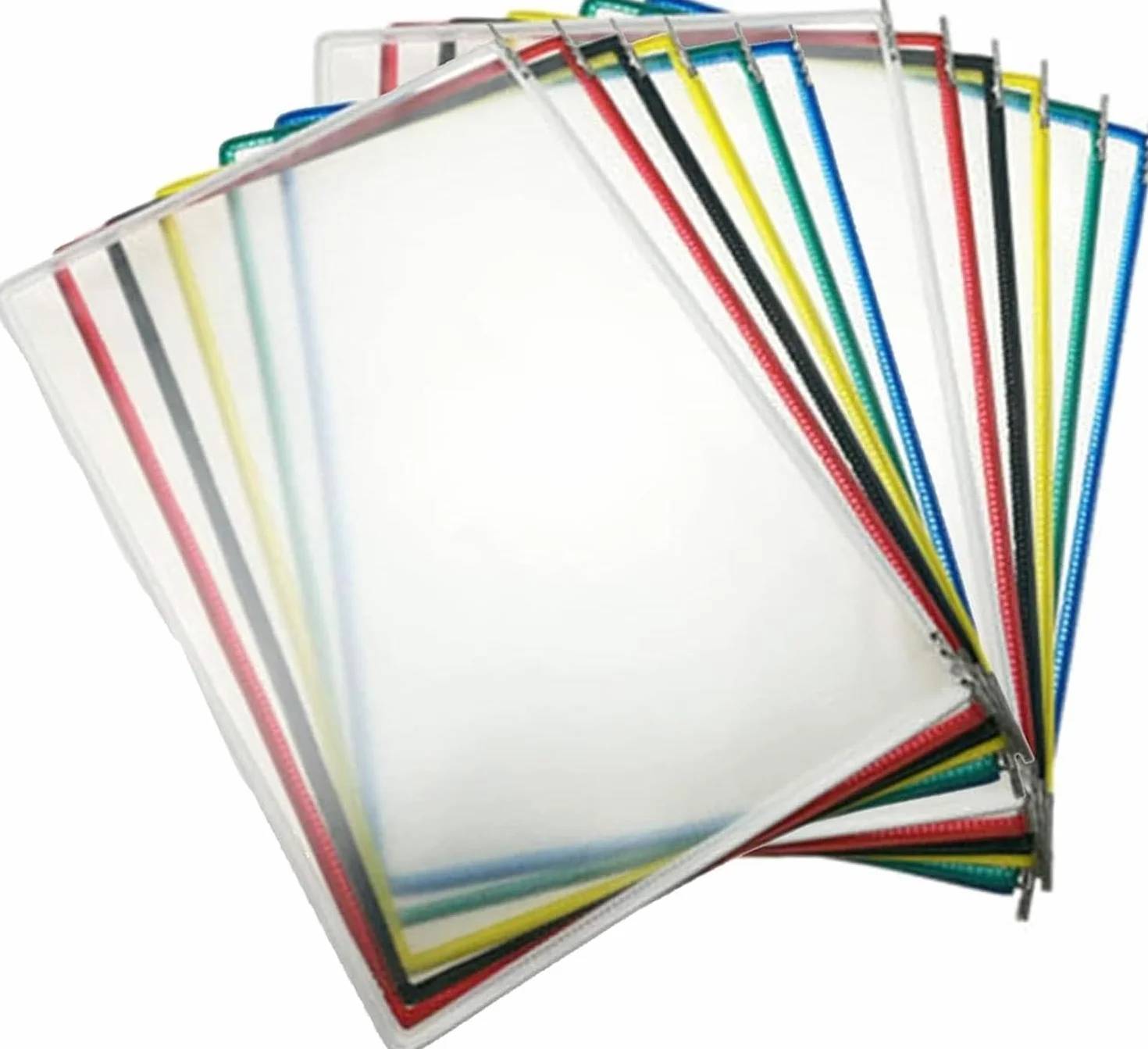 Generico Portadocumenti da tavolo in metallo e PVC, 10 tasche espositive, capacità 20 fogli, sistema, raccoglitore da tavolo A4
