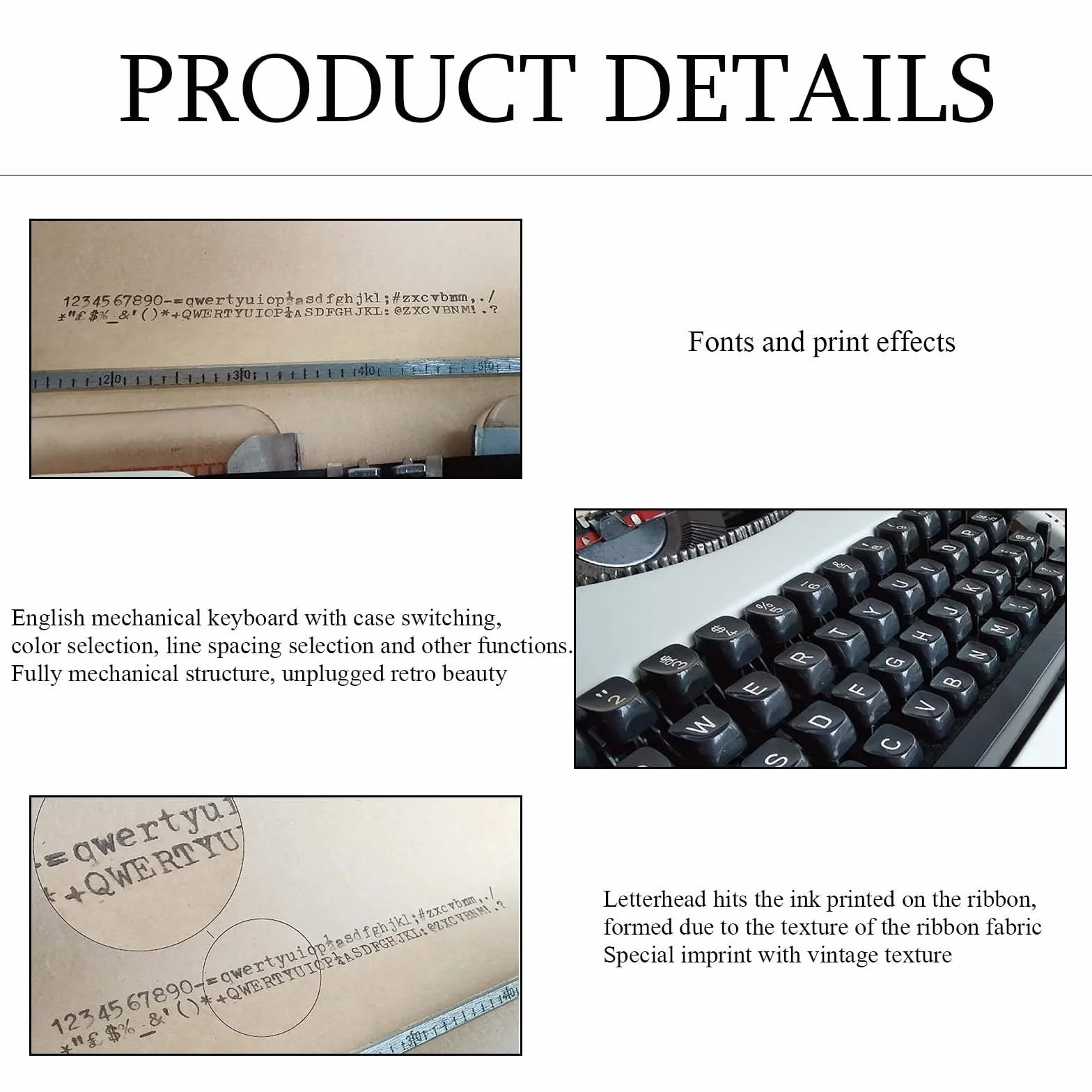Macchina da scrivere manuale – Macchina da scrittura meccanica vintage per casa/ufficio, design retrò portatile per scrittori