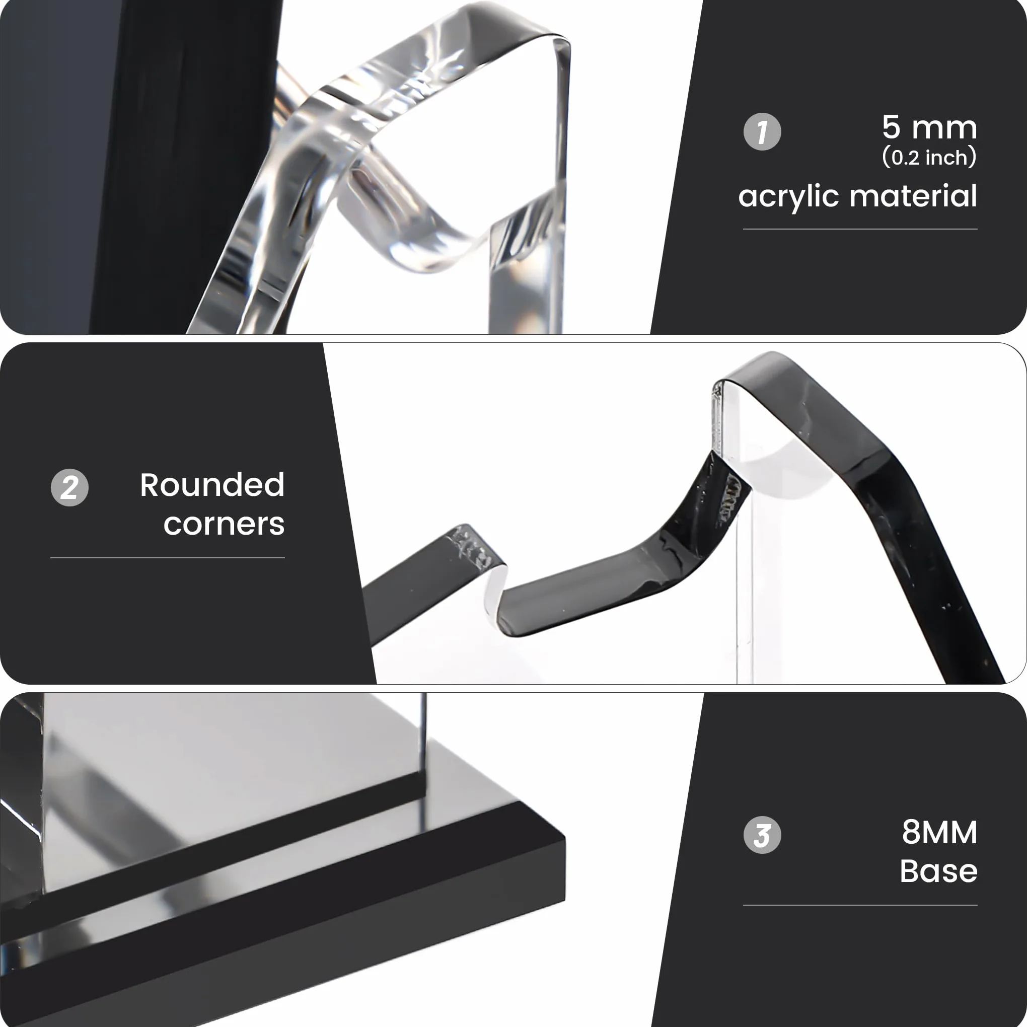 YUXUN Porta biglietti da visita verticale nero 6Slots