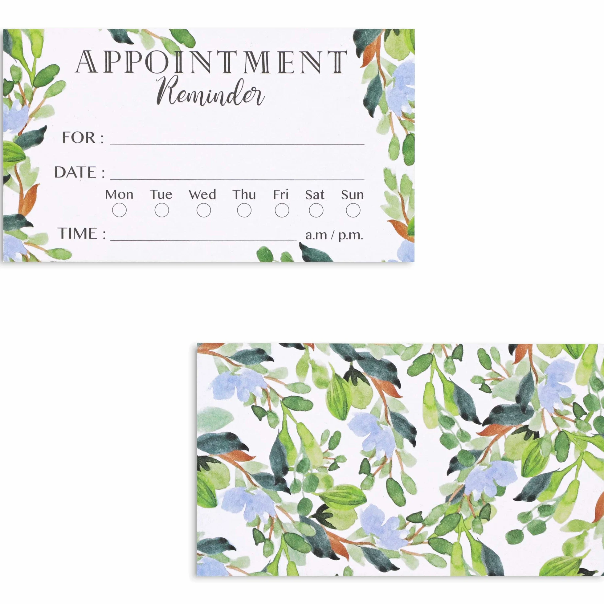 Paper Junkie Biglietti promemoria per appuntamenti 200 pezzi 8,9 x 5,1 cm fronte-retro fogliame verde
