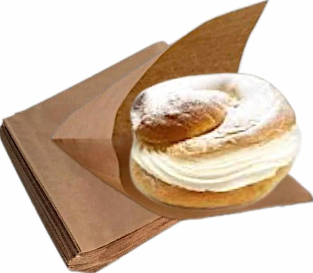 Sacchetti in Carta Kraft Antigrasso 250 Pezzi 15x15 cm per Hamburger Kebab Panini