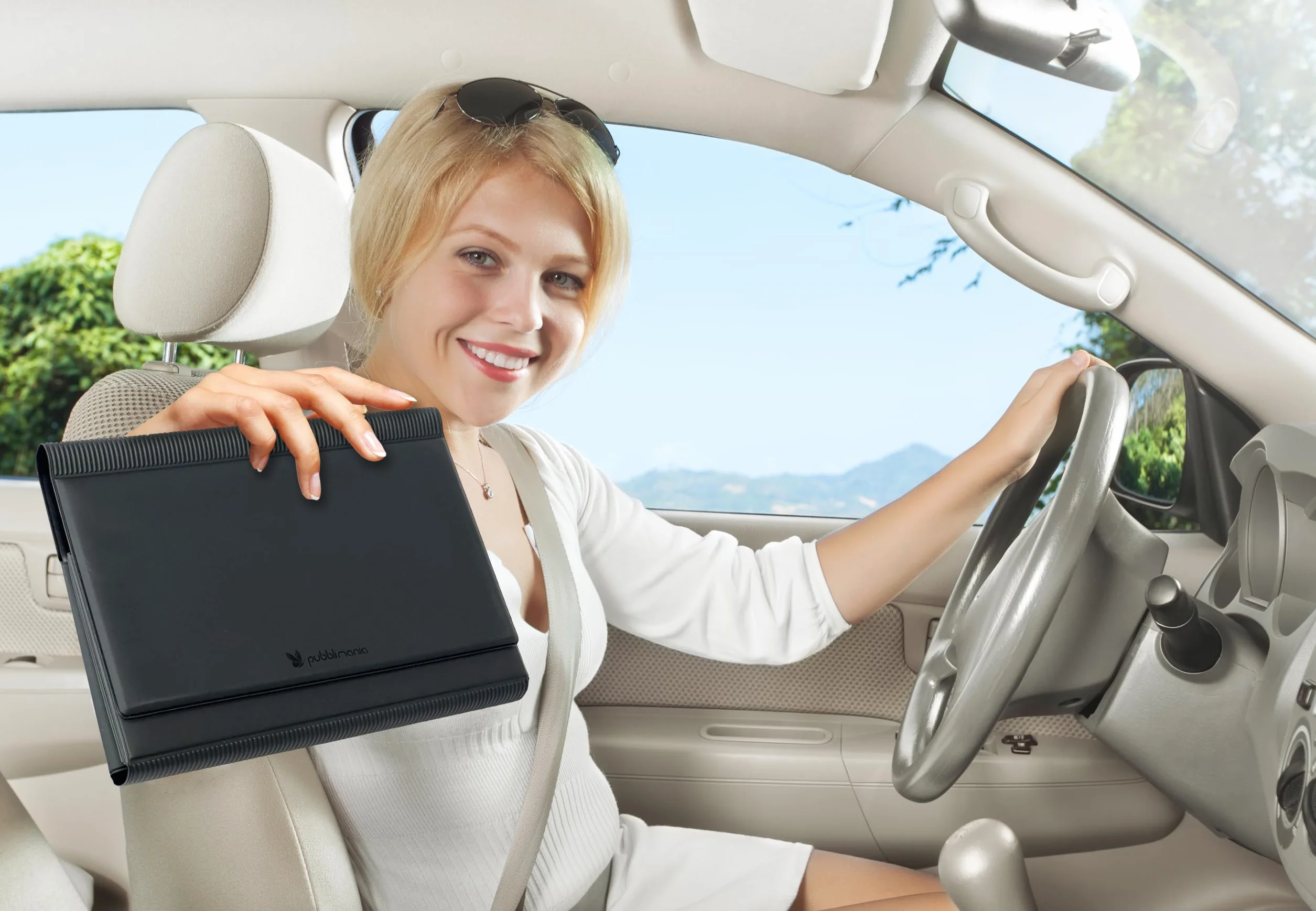 Pubblimania Portadocumenti Auto Luxe z chiusurą a dwie ante, czarny