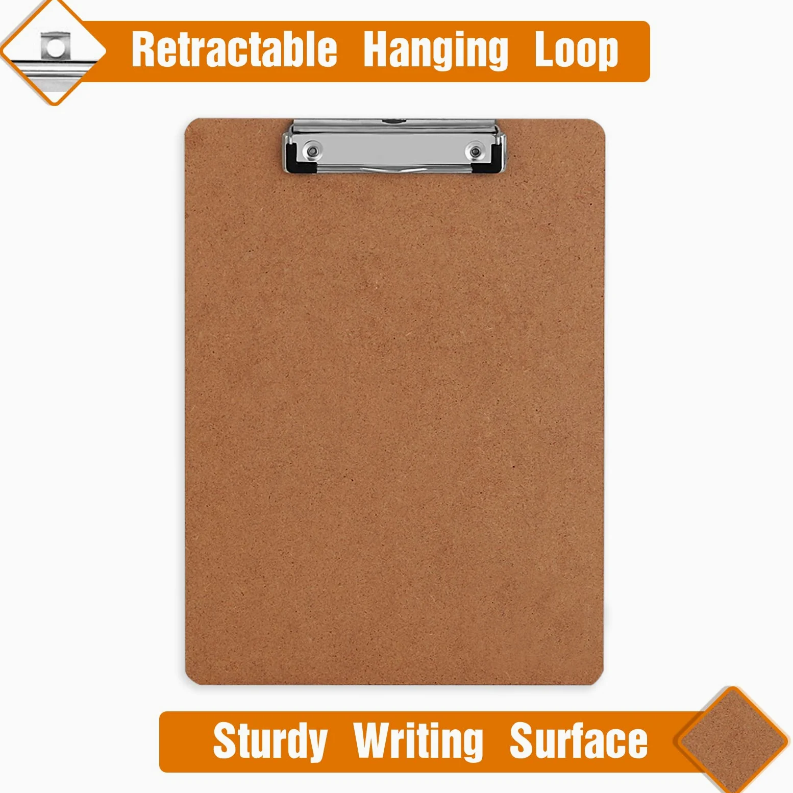 Hermkka, 25 pezzi, Porta Appunti, Pannelli Rigidi per Ufficio, a Basso Profilo, Clip Standard A4, Formato Lettera, Ecologico