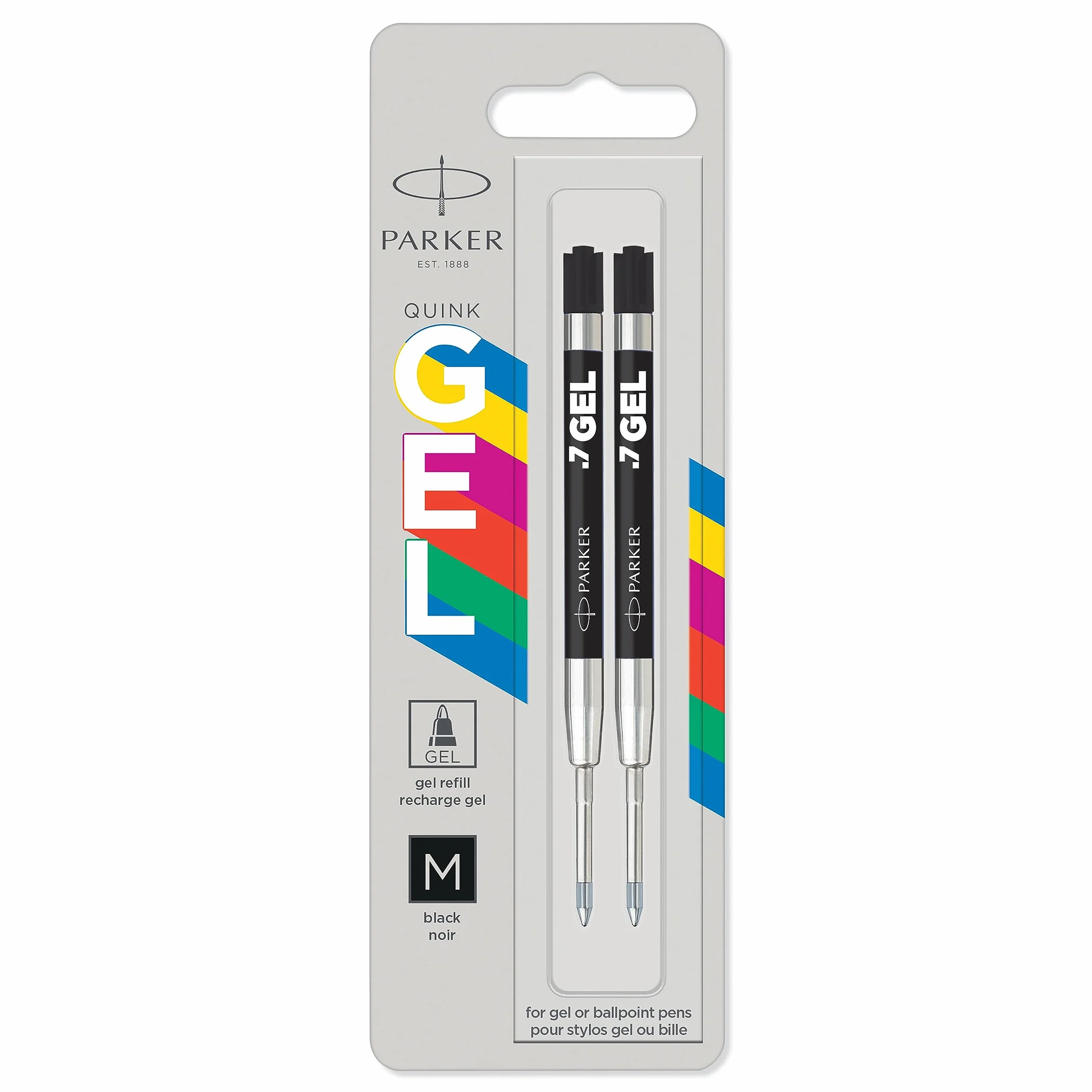 Parker Jotter Originals ricariche inchiostro gel nero punta media 0,7 mm 2 pezzi