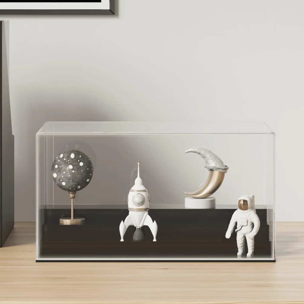 Vetrina acrilica 19 x 8 x 5 cm trasparente con 4 gradini per oggetti da collezione e personaggi
