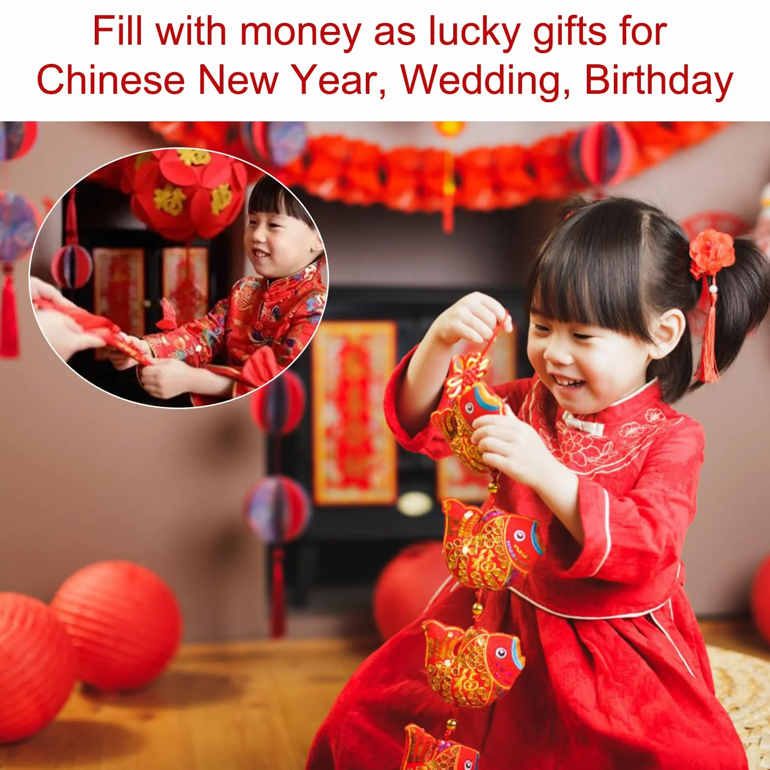 Hongbao Buste Rosse Cinesi 18 pezzi, Design Tradizionale Simbolo di Fortuna (Oro) - Dimensioni Standard per Capodanno Cinese, Capodanno Lunare, Matrimoni e Compleanni