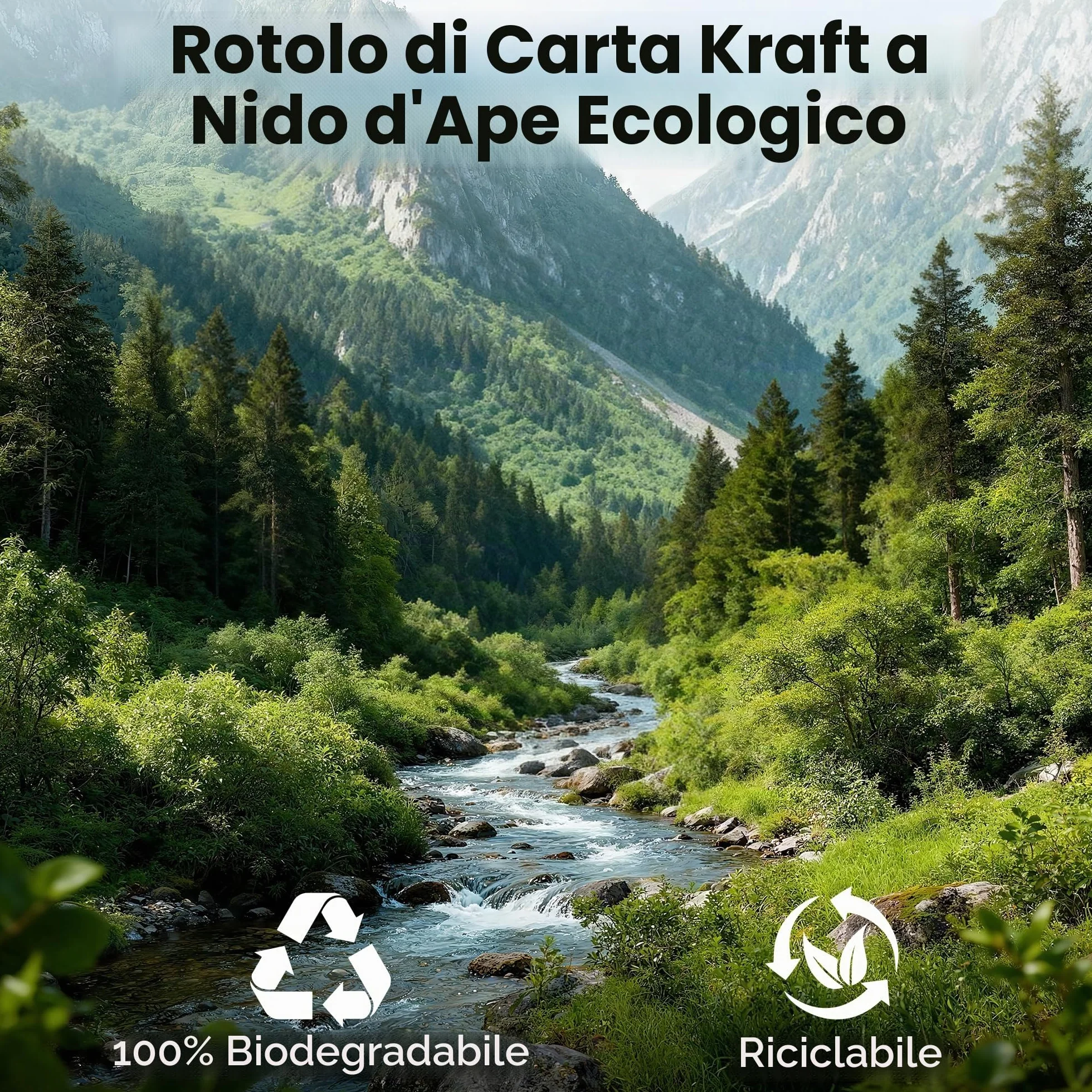Tera Carta a nido d'ape Kraft 30 cm × 30 m 80 gsm 1,6× estensibile ecologica riciclabile biodegradabile