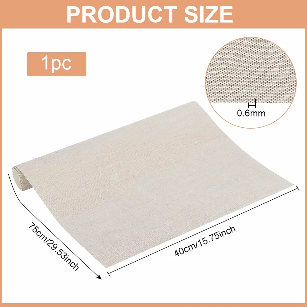 BENECREAT Panno per Rilegatura Libri 75x40 cm, Lino Naturale con Supporto Carta per Copertine Album Scrapbooking