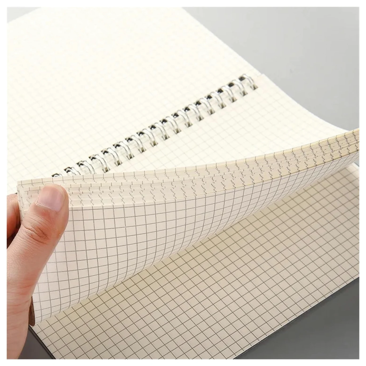 Quaderno A Spirale Quaderno a spirale B5/A5/A6, 80 pagine, copertina opaca, righe orizzontali, quadretti, carta spessa, forniture for ufficio e scuola, cancelleria(Grid-B5)