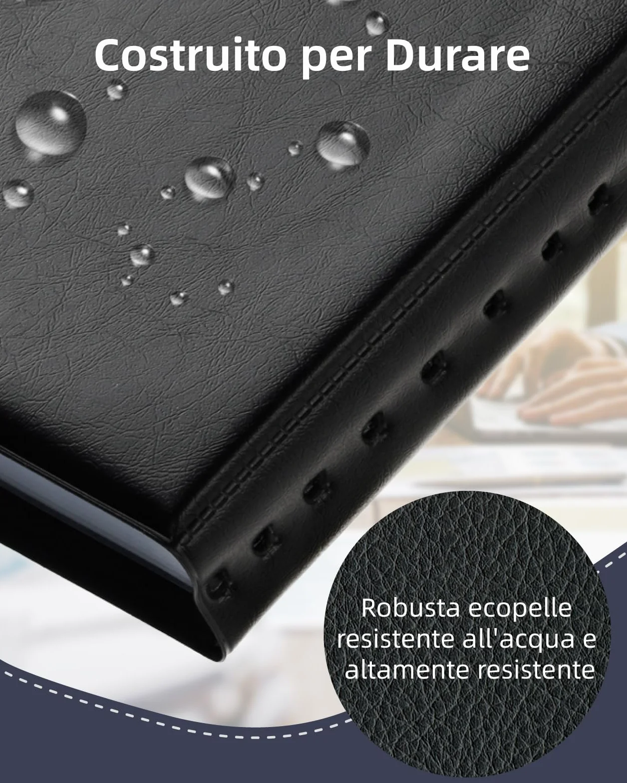 Zacro Porta Biglietti da Visita in PVC 240 Carte Portafoglio Porta Carte di Credito Nero