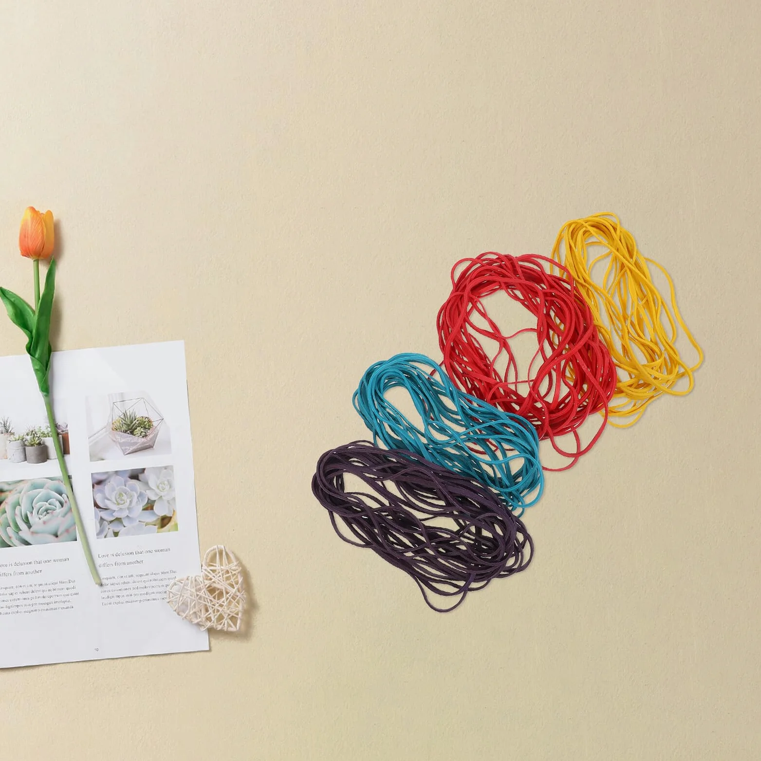 2560pezzi Elastici Colorati ad Alta Elasticità per Ufficio e Scuola per Organizzare Documenti Libri Scolastici e Forniture Confezione Economica