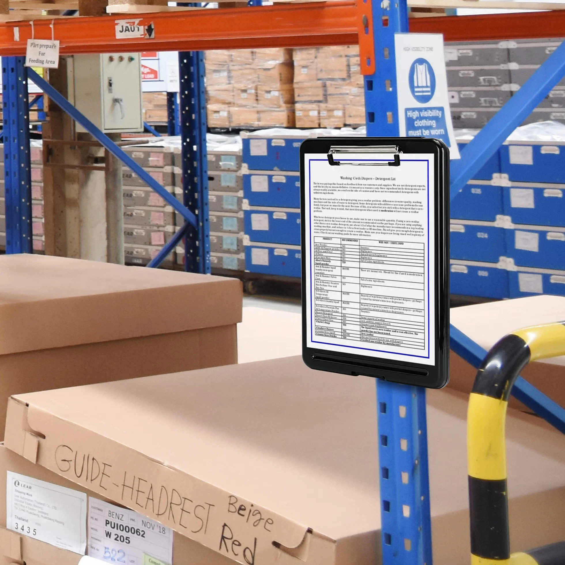 Amazon Basics Portablocco con scomparto portadocumenti, in plastica, confezione da 4, nero