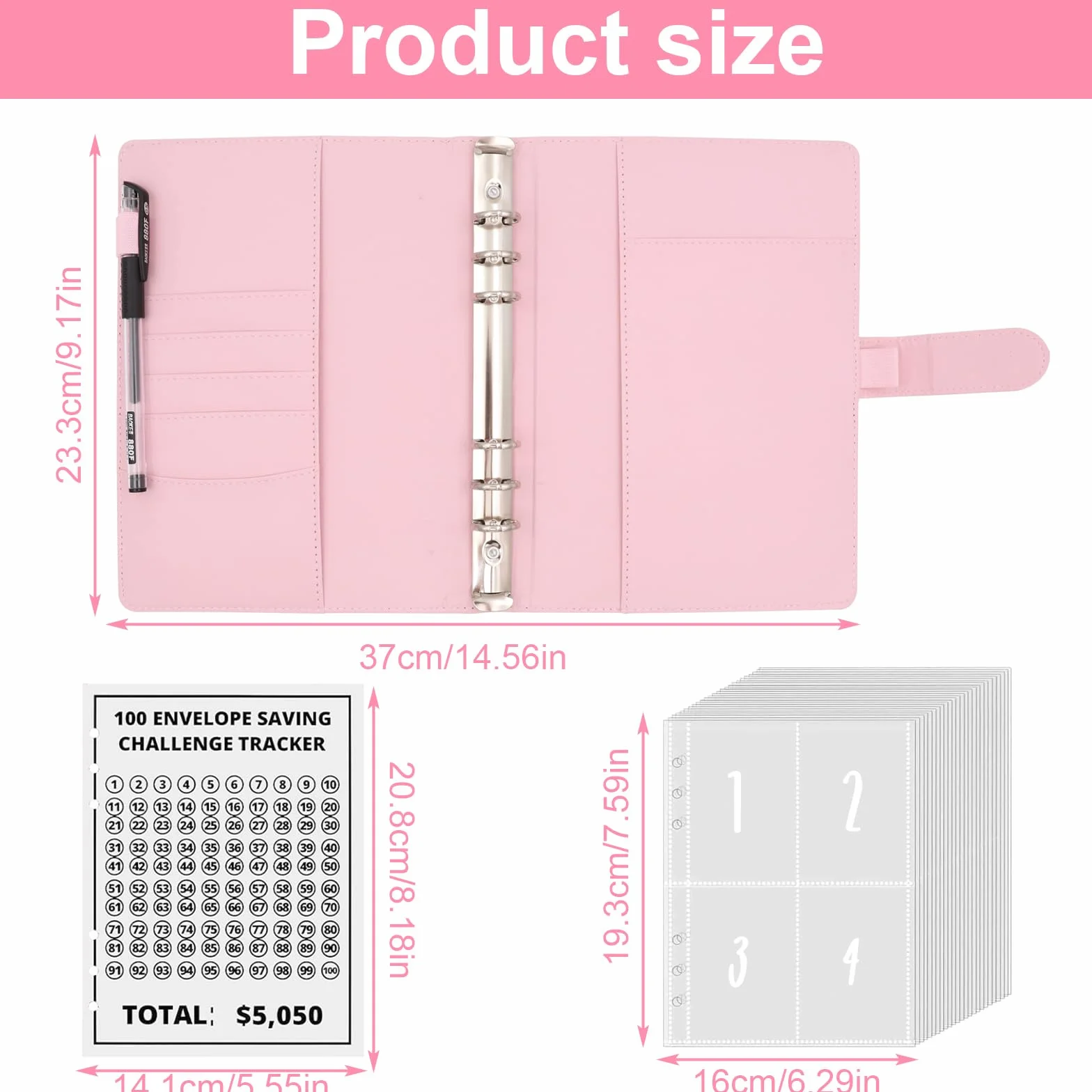 Bilancio Planner Tedesco A5 con Buste, Sfida Risparmio 5050 €, Envelope Saving Challenge