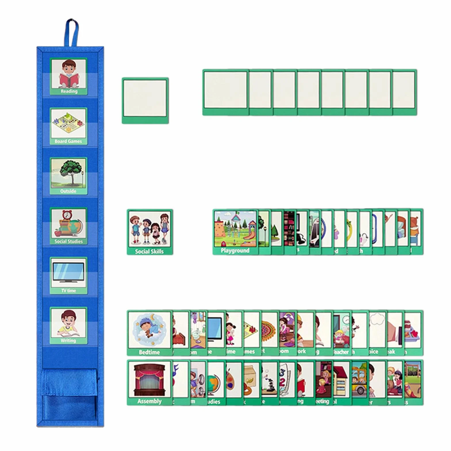 Programma Visivo per Bambini Tabella della Routine Quotidiana Calendario con 45 Carte di Attività