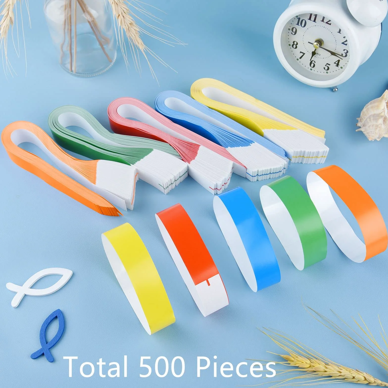 ASTARON Braccialetti di carta fluo impermeabili 500 pezzi