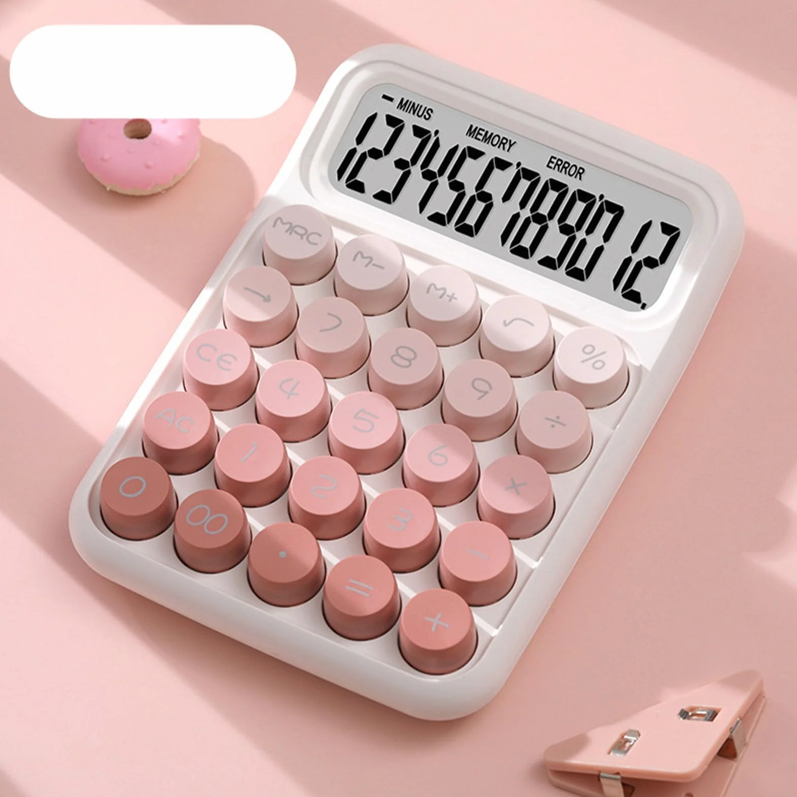 lyrlody Calcolatrice da Tavolo, Calcolatrice con Pulsanti Grandi a 12 Cifre in Plastica con Display Chiaro, 16 X 11,5 X 3 Cm, Design Desktop Compatto per Studenti Contabili Ufficio Uso Domestico