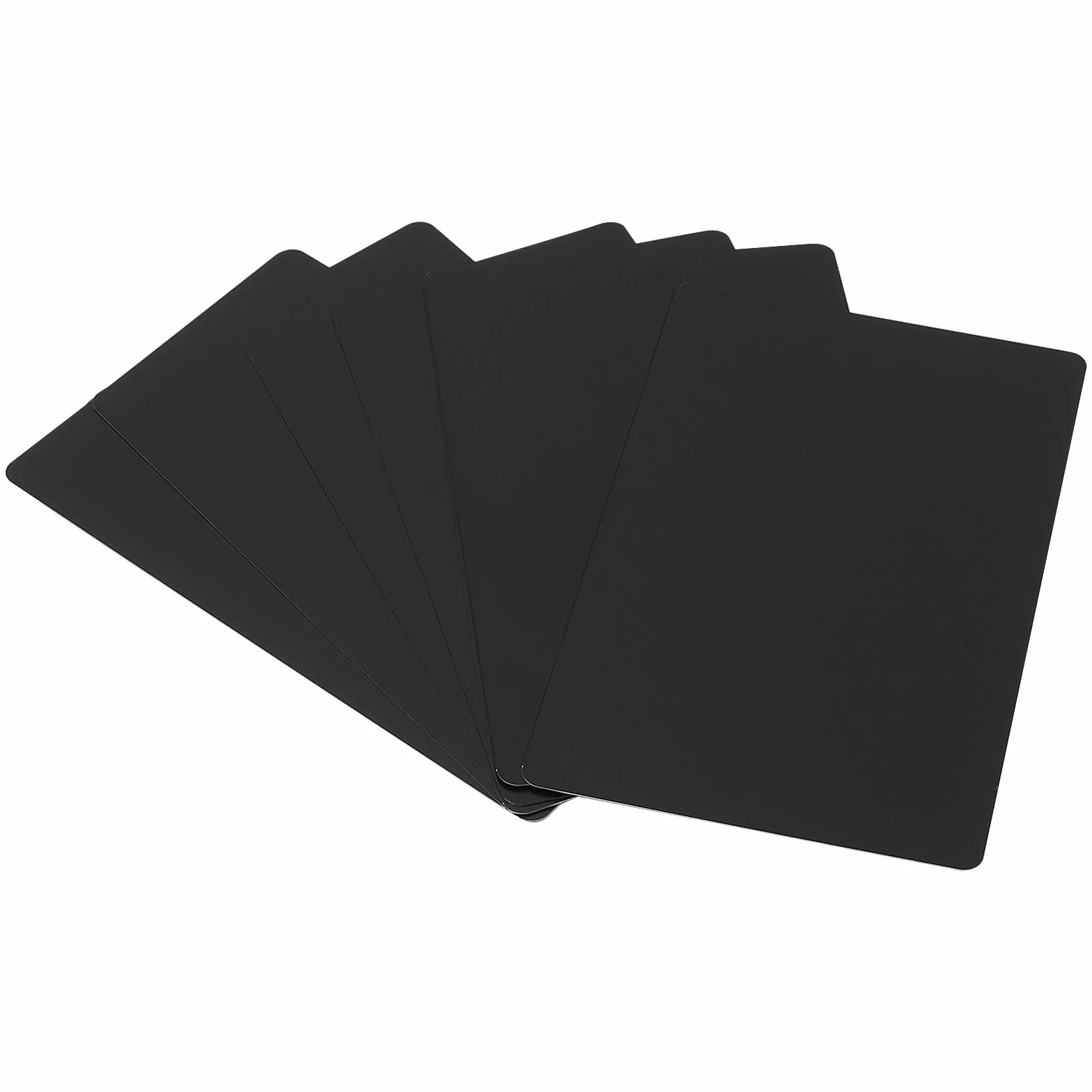 KEILEOHO 150 Pezzi Biglietti da Visita in Alluminio Nero, Metallizzati, 86 x 54 x 0,21 mm