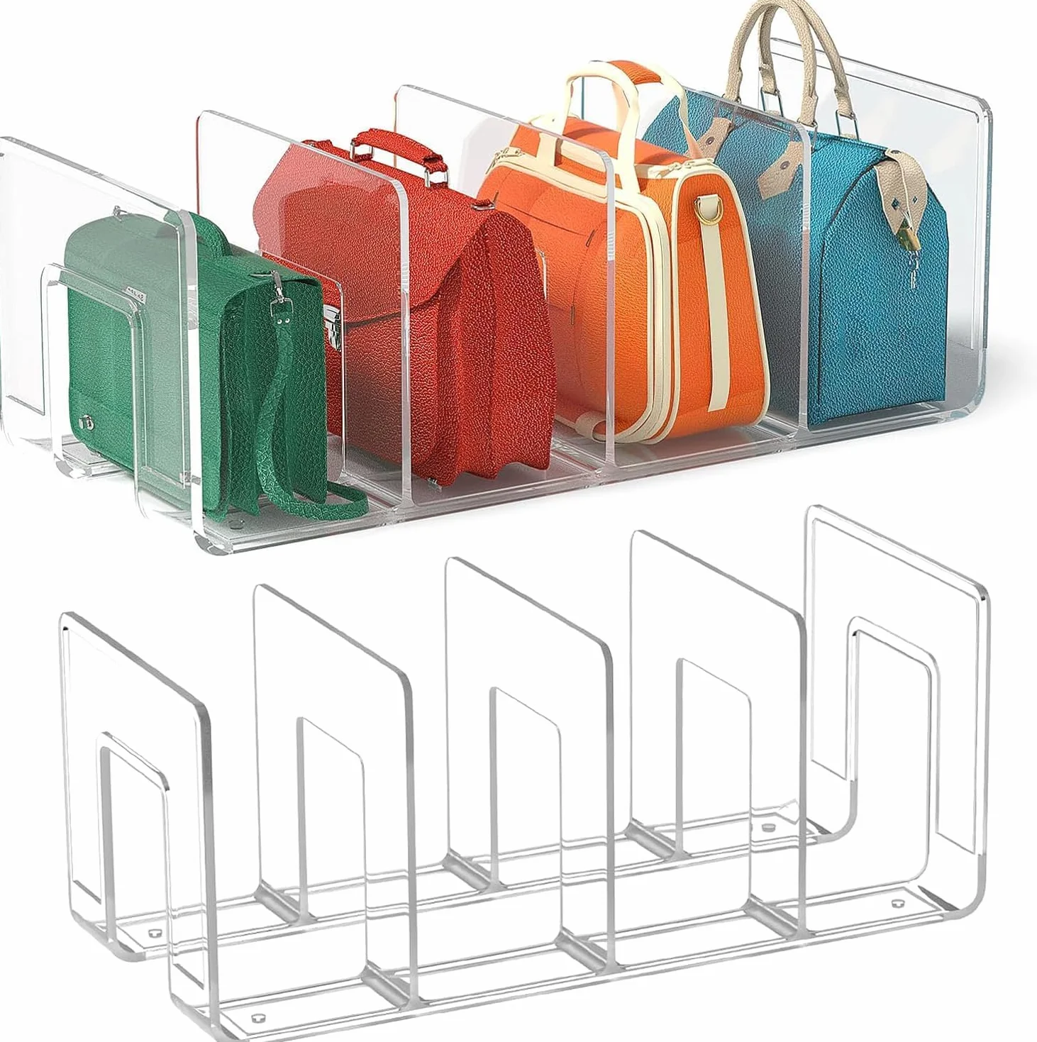 Fermalibri Trasparenti, Fermalibri Colore Trasparente Stile Semplice 4 Scomparti Porta Libri in Materiale Acrilico Per Aula Ufficio