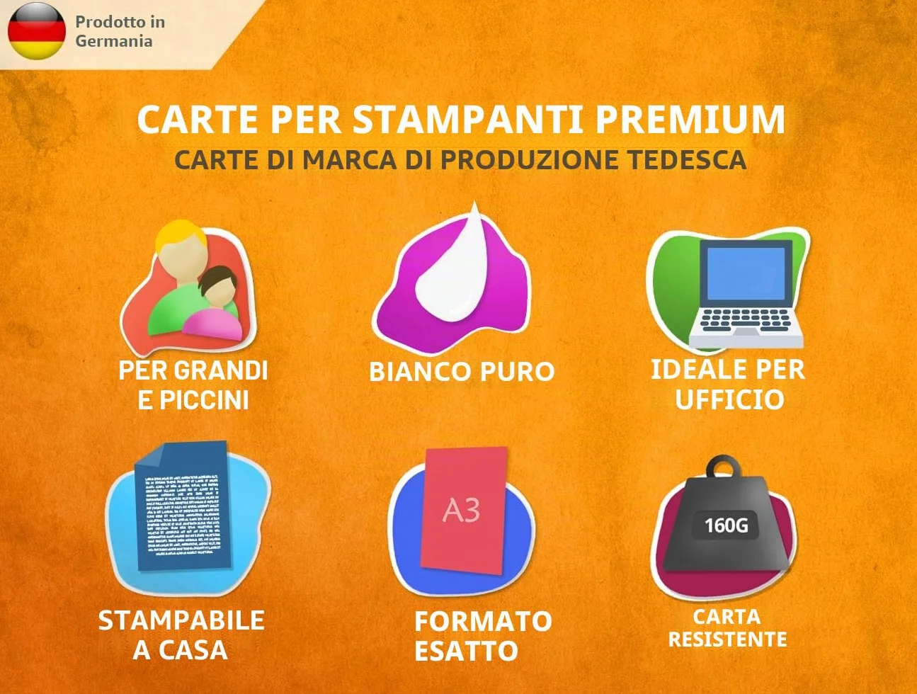 Carta per stampante A3 160g 29,7x42cm bianco puro spessa per disegno fotografia presentazioni poster