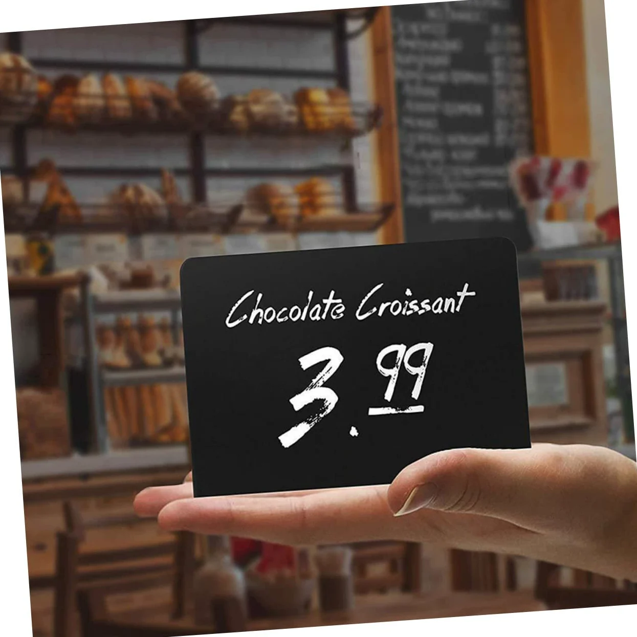 Lavagna Decorativa Piccola da Scrivere in Acrilico Nero | Design Creativo, Resistente e Facile da Integrare in Ristorante o Negozio