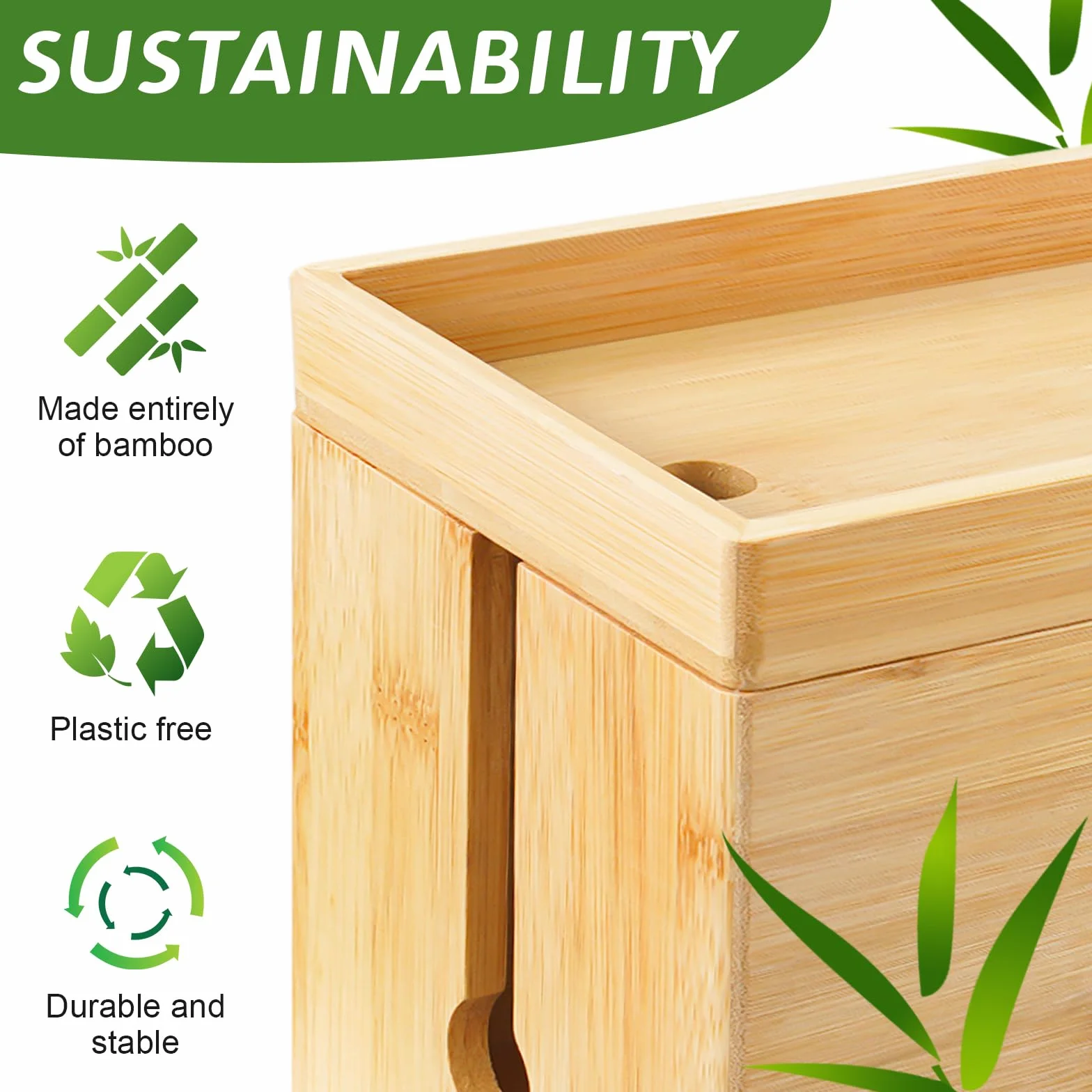 Lannvan Scatola Portacavi - Scatola Nascondi Cavi in Bamboo 33,5 x 13,5 x 13,5 cm - Raccogli Cavi - Grande Scatola Cavi per Organizzare Cavi per USB e Multipresa