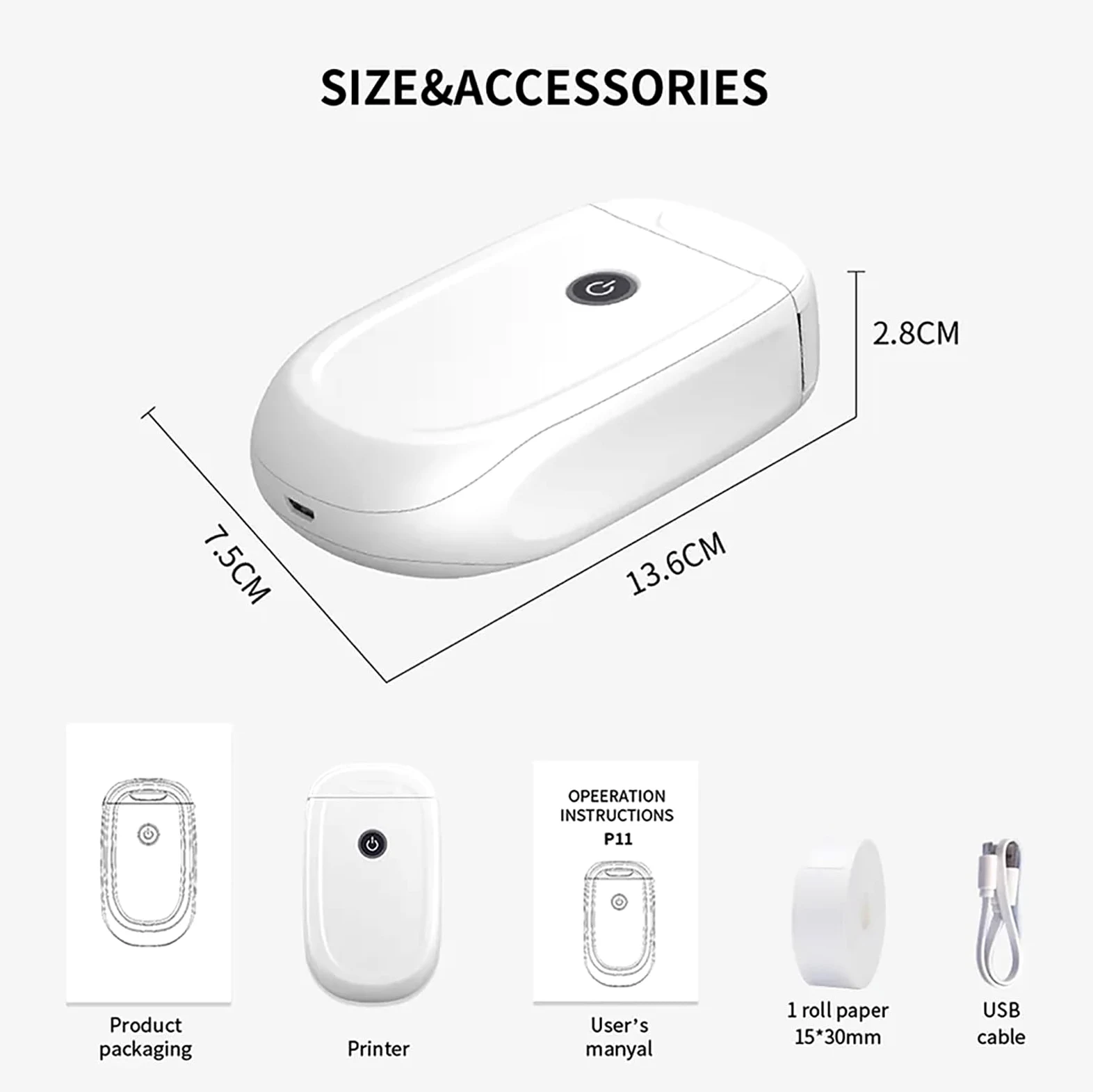TsoLay Mini Etichettatrice Portatile Bluetooth, Stampante Termica per Adesivi con Input Vocale E Stampa Batch, per Casa, Ufficio, Scuola (Compatibile Solo con Android)
