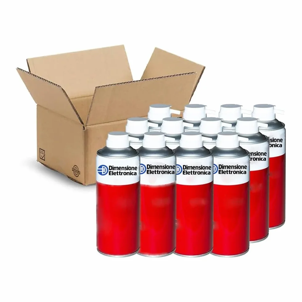 12 PEZZI bombolette aria compressa spray 400 ml LINK pressurizzata con cannuccia per pulizia pc, dispositivi elettronici e su ogni parte difficile da raggiungere by Dimensione Elettronica