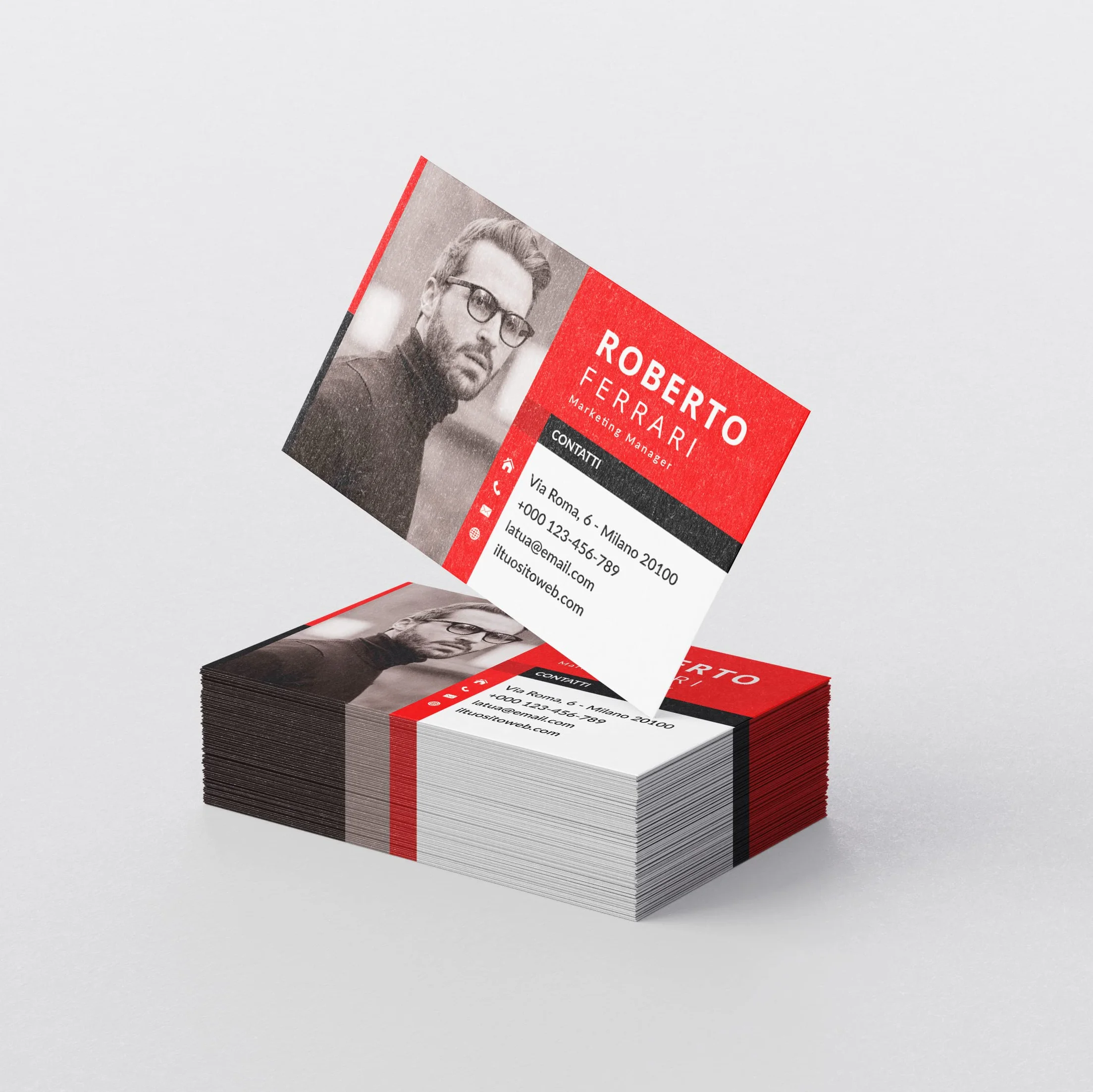 Biglietti da visita personalizzati 5,5 x 8,5 cm su cartoncino 350 gr 4 colori