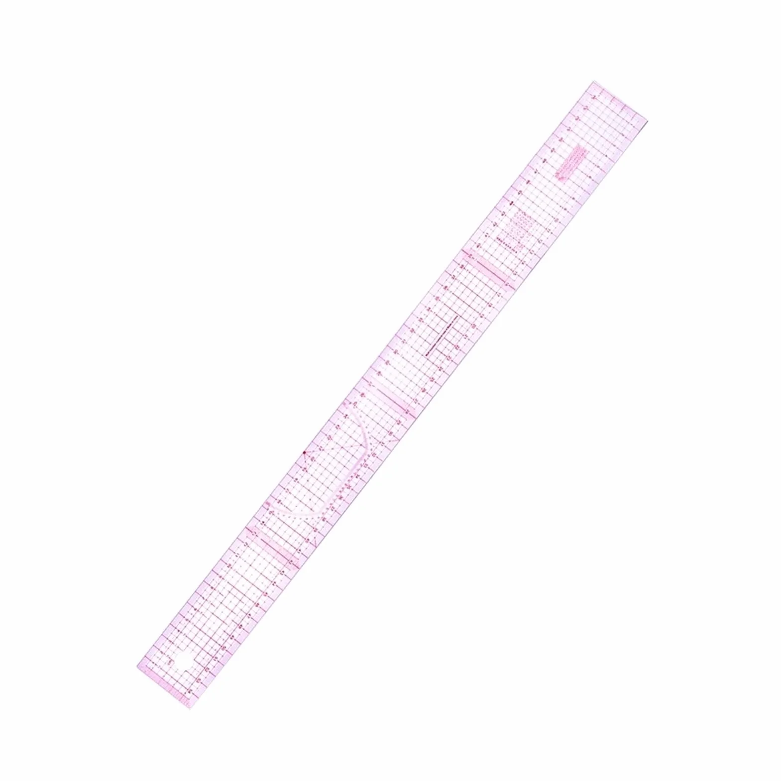 Righello, Righello Dritto in plastica for Cucito da 54 cm, Sarto, condiviso, Doppio Lato, metrico, Metro Trasparente, Set di righelli for Patchwork e Taglio Tessuti, Colore Rosa