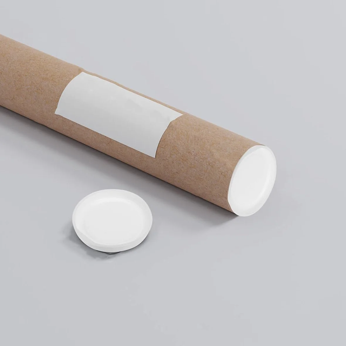 GLEAVI Tappi Terminali Rotondi 50 Pezzi Plastica Bianca Protezione Tubi Cartone Kraft Spedizione