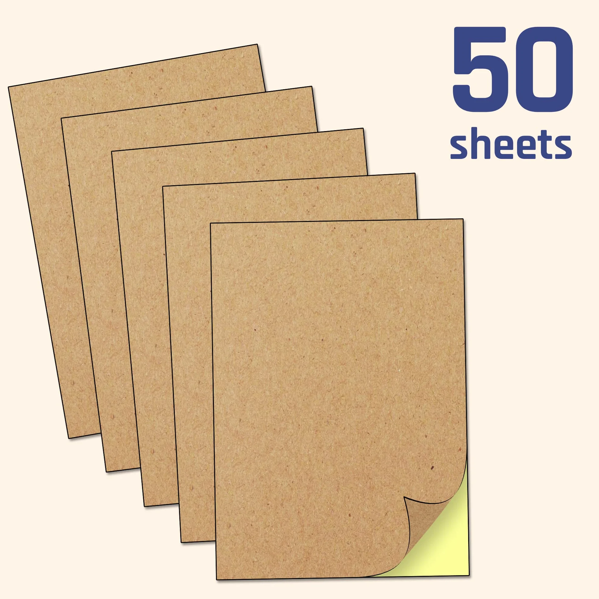 Carta Kraft Adesiva A4 Etichette per Stampare 297 x 210 mm 50 fogli