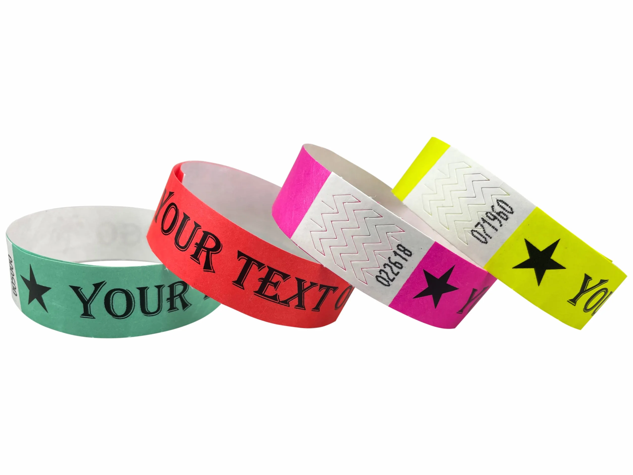 Braccialetti in Tyvek personalizzati con testo o logo per eventi, sicurezza, feste, festival, medico, ID