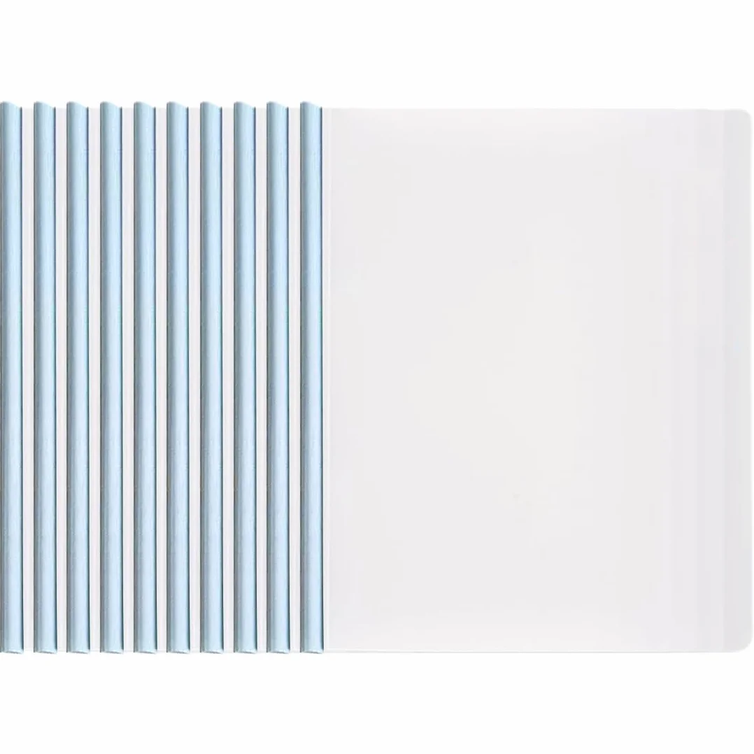 Plastica A4 Rapporto Copertina Cartella File Barra Scorrevole Copertine Rilegatura Clip Scuola Ufficio Blu