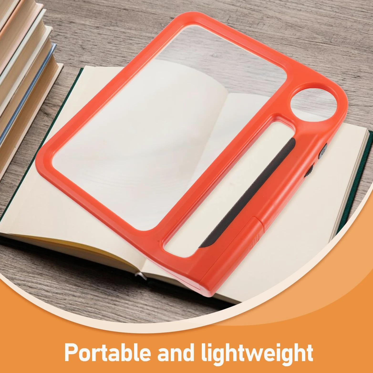 Lente d Ingrandimento Portatile Ingrandimento in Plastica Luce LED Arancione Regolabile 5x10x per Lettura a Casa in Movimento