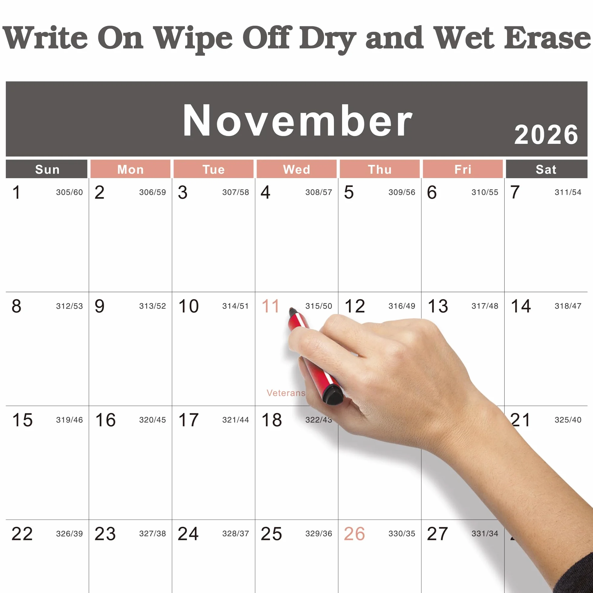 Vibrant Focus Calendario annuale 2026-2027, da luglio 2026 a giugno 2027, 88 x 57,9 cm | Calendario da parete 2026-2027, con carta spessa, XL, planner annuale 2026-2027 (calendario annuale, nero)